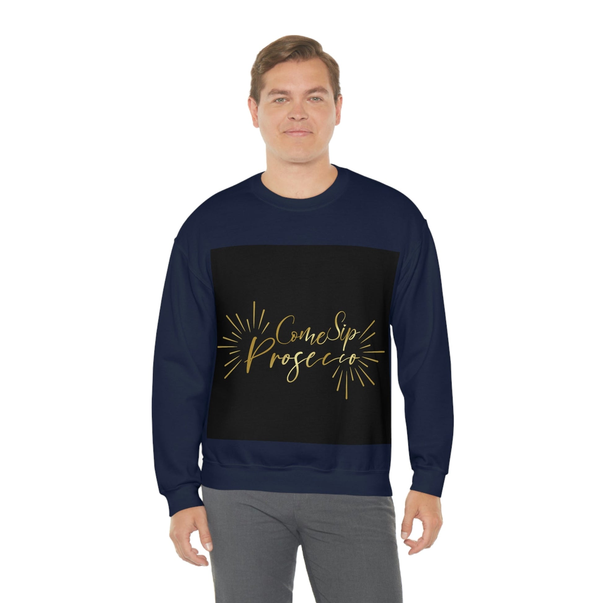 Come Sip Prosecco Party Wine Art Unisex Heavy Blend™ Crewneck Sweatshirt Ichaku [Perfect Gifts Selection]