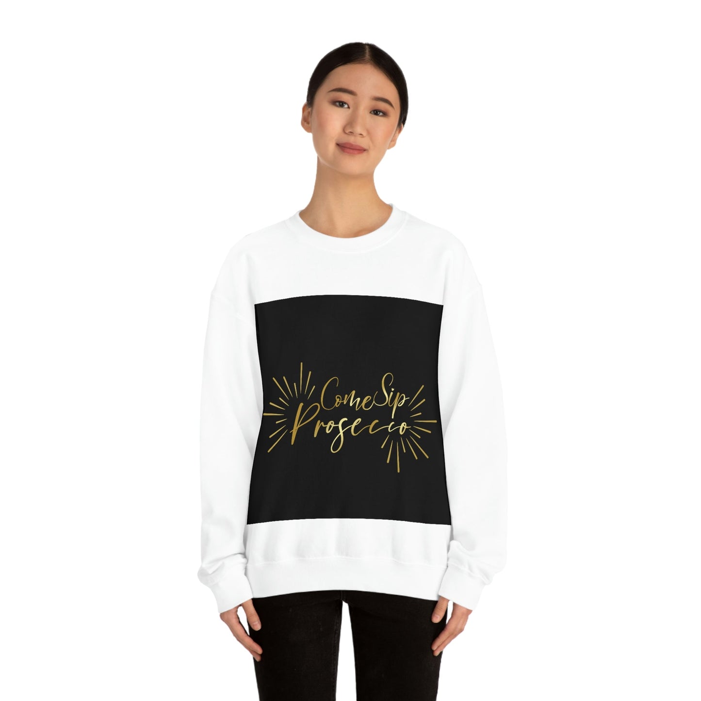 Come Sip Prosecco Party Wine Art Unisex Heavy Blend™ Crewneck Sweatshirt Ichaku [Perfect Gifts Selection]