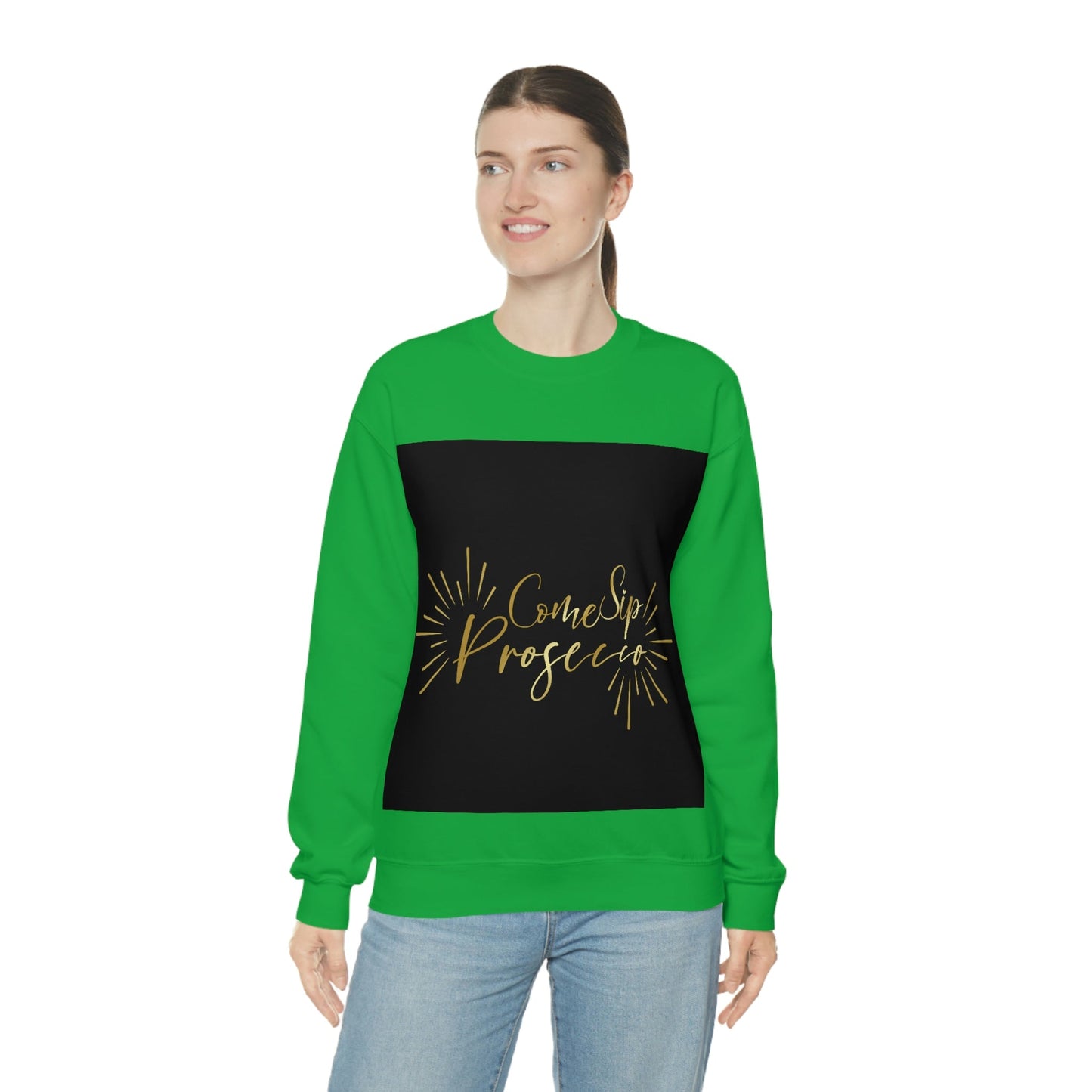 Come Sip Prosecco Party Wine Art Unisex Heavy Blend™ Crewneck Sweatshirt Ichaku [Perfect Gifts Selection]