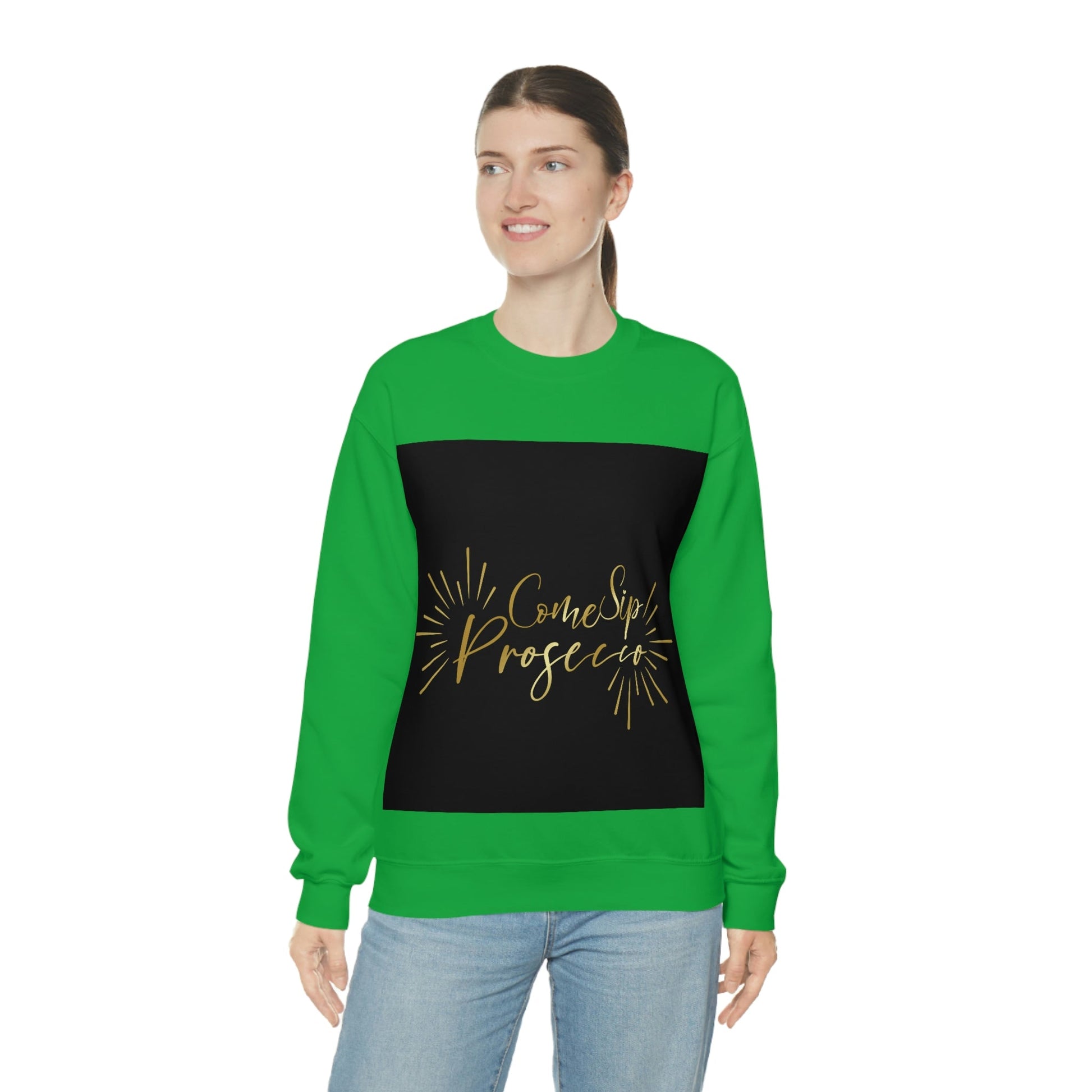 Come Sip Prosecco Party Wine Art Unisex Heavy Blend™ Crewneck Sweatshirt Ichaku [Perfect Gifts Selection]