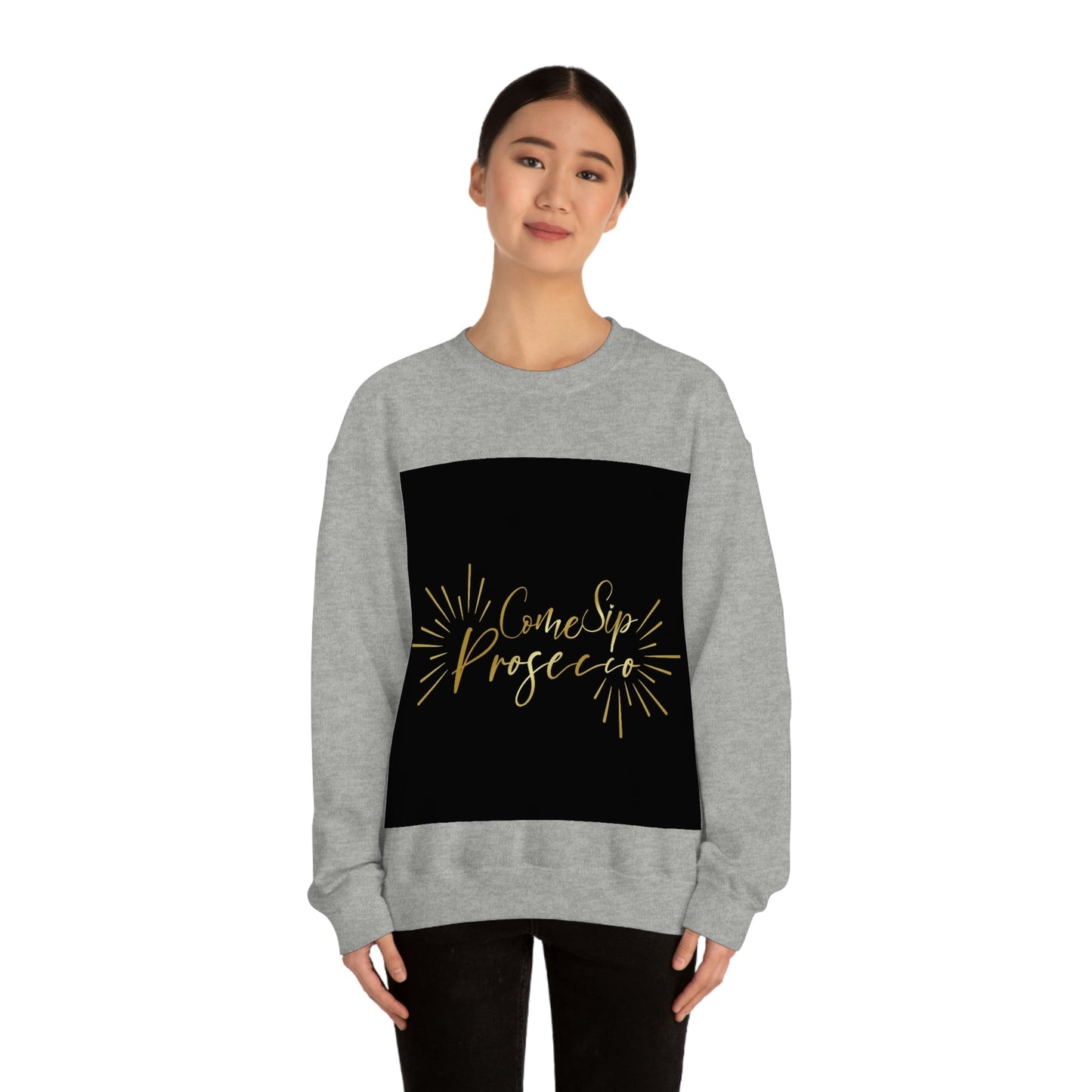 Come Sip Prosecco Party Wine Art Unisex Heavy Blend™ Crewneck Sweatshirt Ichaku [Perfect Gifts Selection]