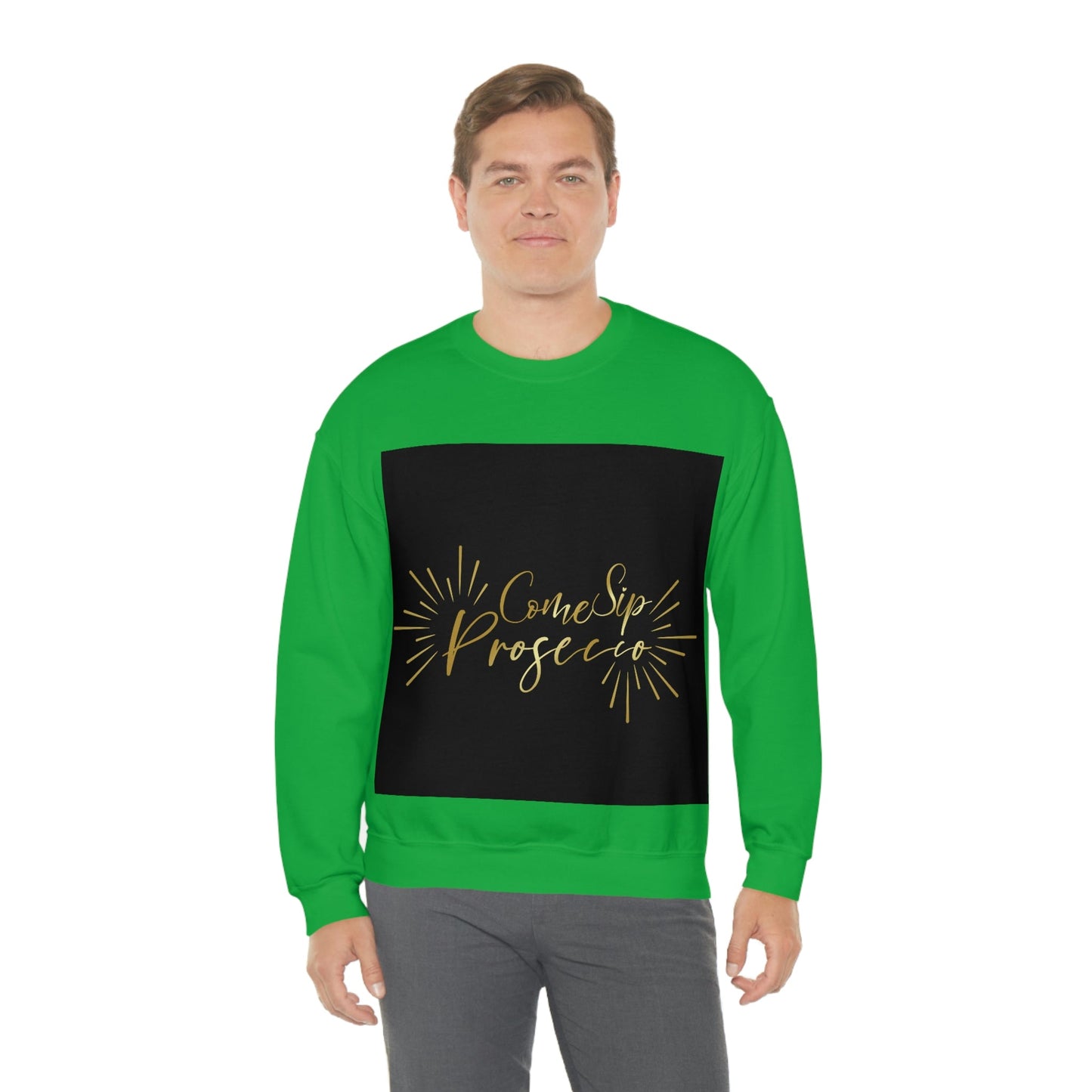 Come Sip Prosecco Party Wine Art Unisex Heavy Blend™ Crewneck Sweatshirt Ichaku [Perfect Gifts Selection]