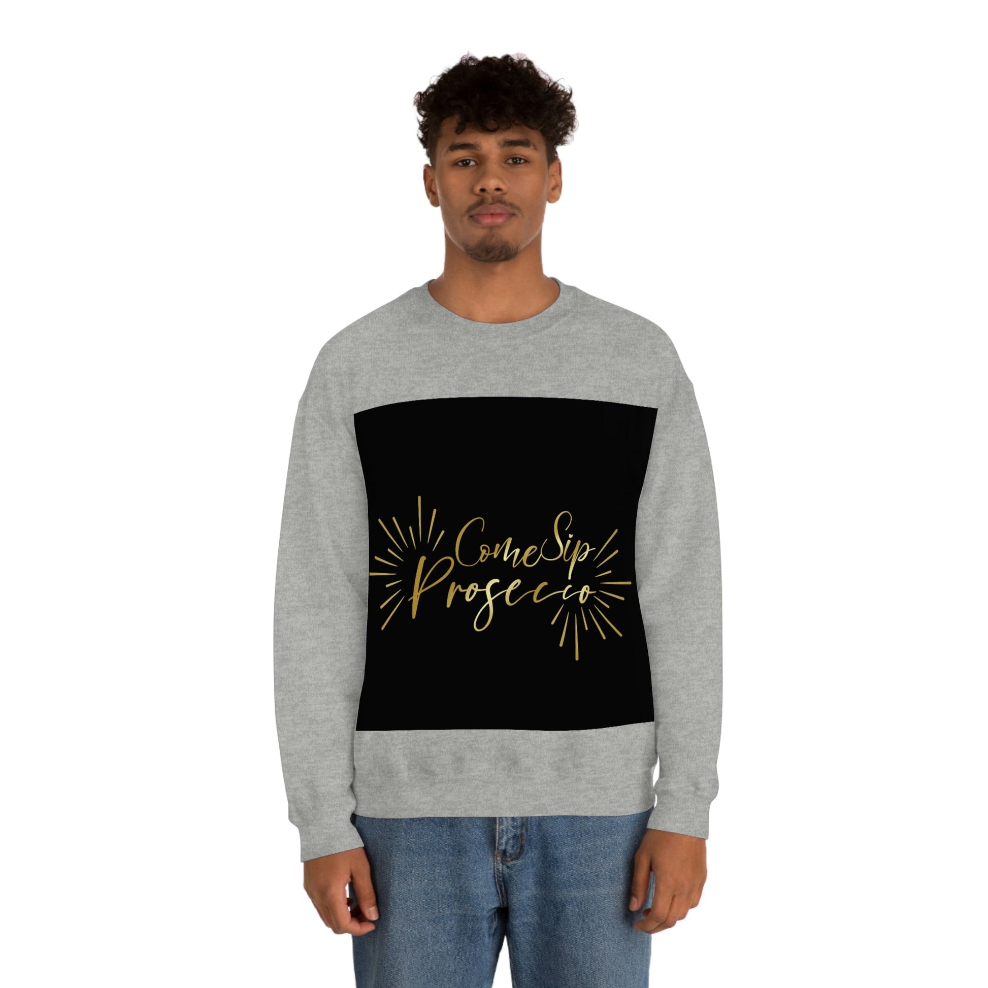 Come Sip Prosecco Party Wine Art Unisex Heavy Blend™ Crewneck Sweatshirt Ichaku [Perfect Gifts Selection]