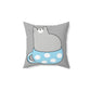 Cup Of Cat Watching Funny Pink Anime Spun Polyester Square Pillow Ichaku [Perfect Gifts Selection]