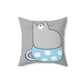 Cup Of Cat Watching Funny Pink Anime Spun Polyester Square Pillow Ichaku [Perfect Gifts Selection]