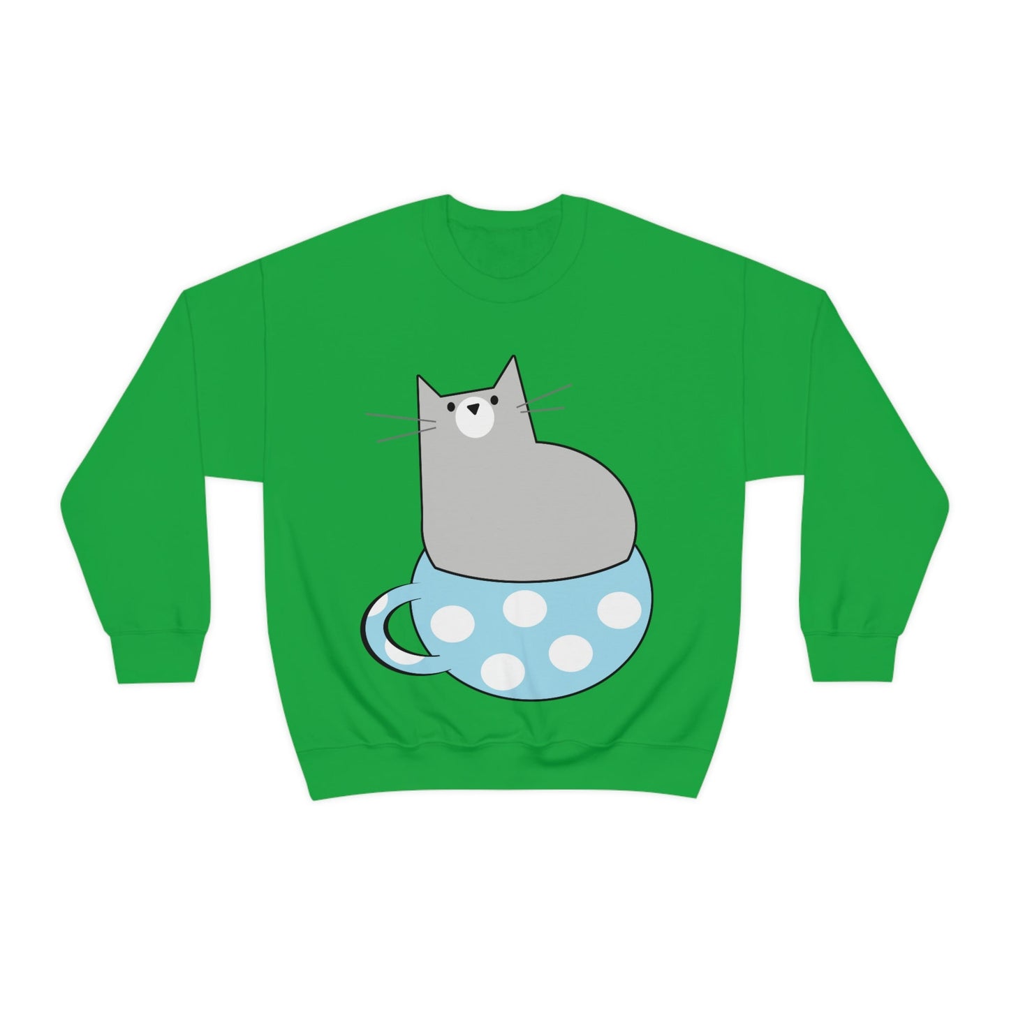 Cup Of Cat Watching Funny Pink Anime Unisex Heavy Blend™ Crewneck Sweatshirt Ichaku [Perfect Gifts Selection]