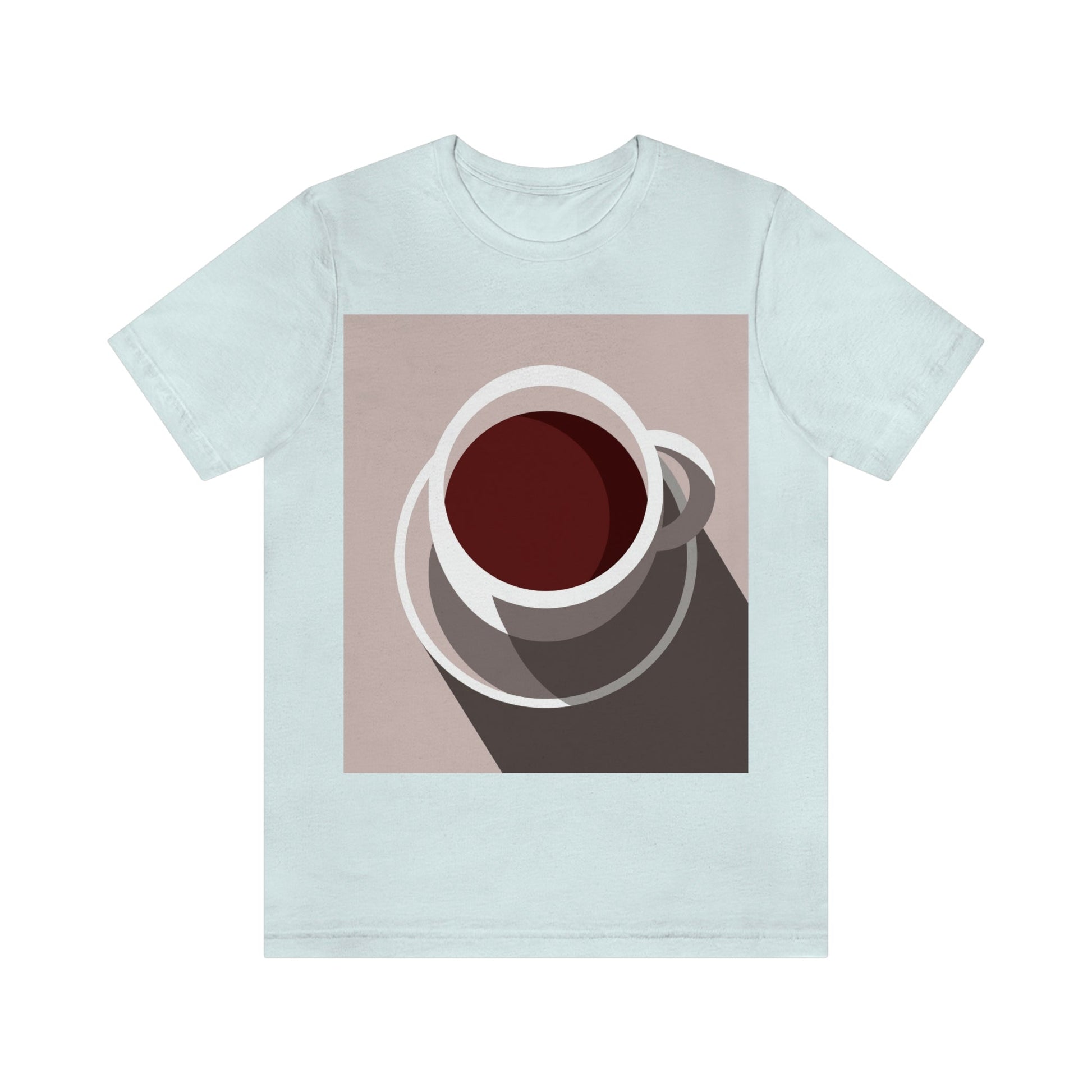 Cup Of Coffee Minimal Art Aesthetic Beige Unisex Jersey Short Sleeve T-Shirt Ichaku [Perfect Gifts Selection]