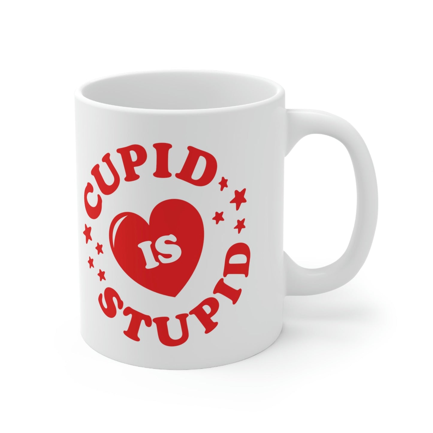 Cupid is Stupid Valentines Day Ceramic Mug 11oz Ichaku [Perfect Gifts Selection]