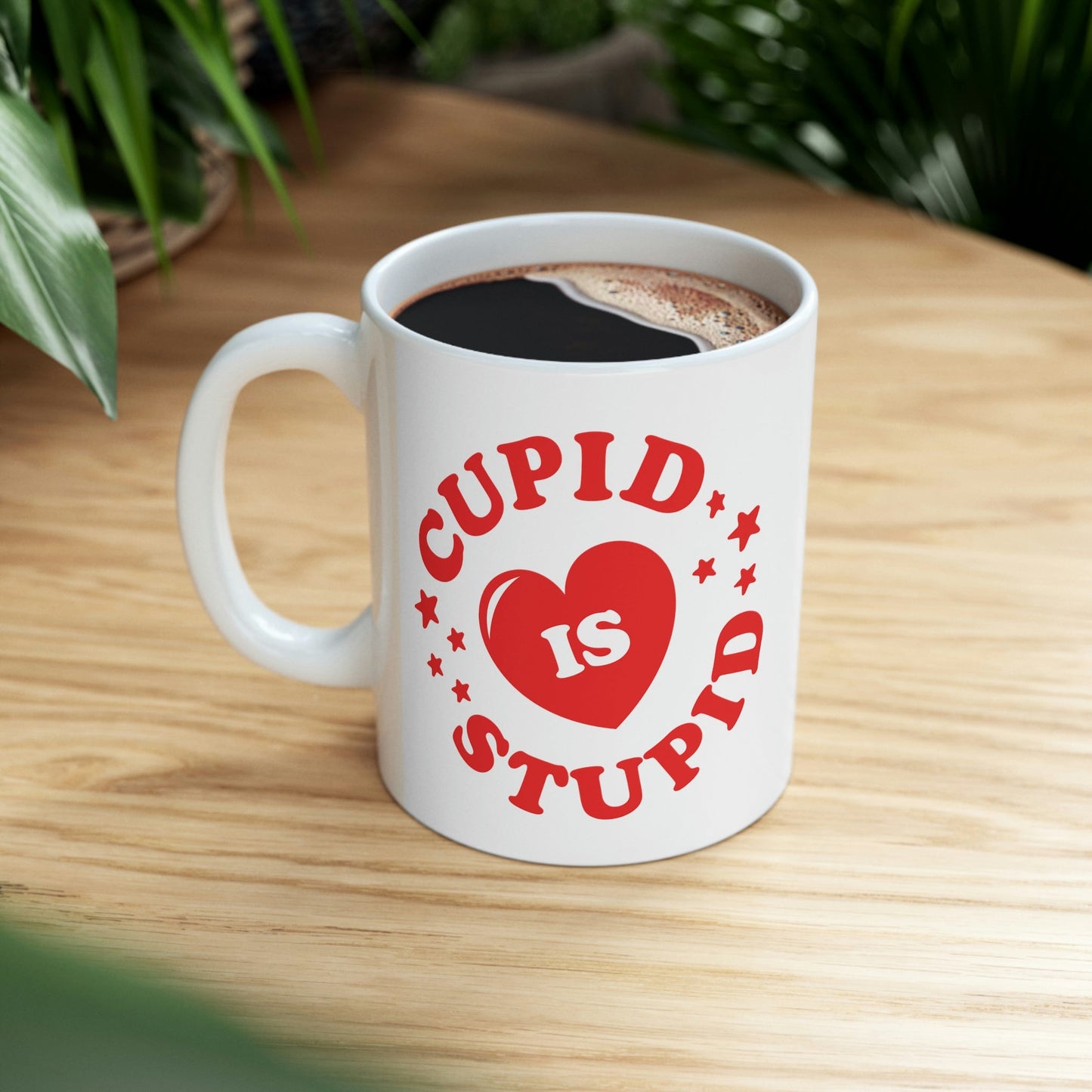 Cupid is Stupid Valentines Day Ceramic Mug 11oz Ichaku [Perfect Gifts Selection]