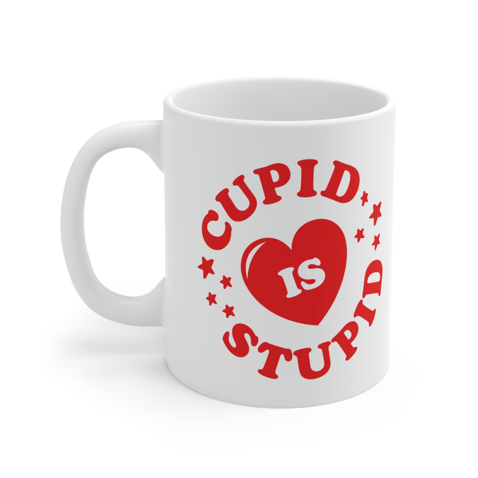 Cupid is Stupid Valentines Day Ceramic Mug 11oz Ichaku [Perfect Gifts Selection]