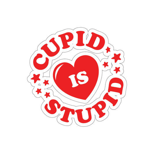 Cupid is Stupid Valentines Day Die-Cut Sticker Ichaku [Perfect Gifts Selection]