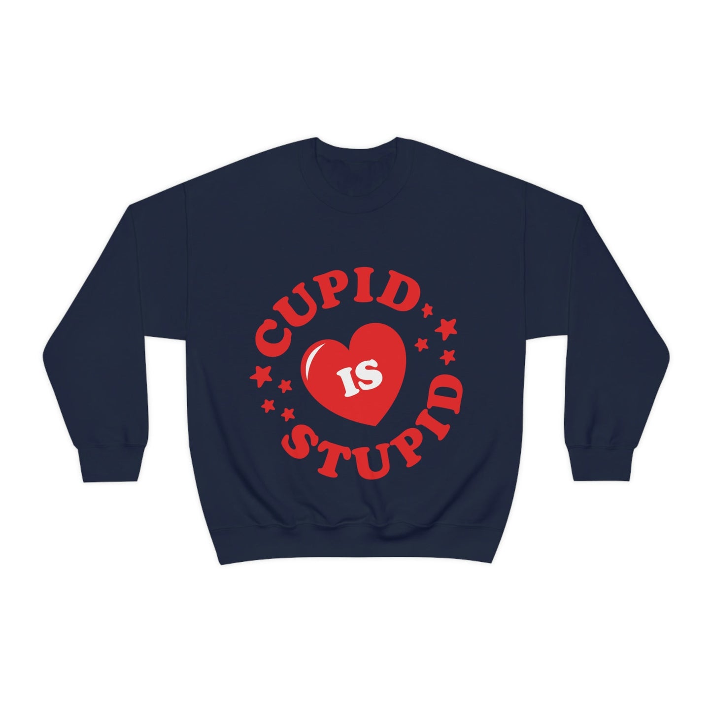 Cupid is Stupid Valentines Day Quotes Unisex Heavy Blend™ Crewneck Sweatshirt Ichaku [Perfect Gifts Selection]