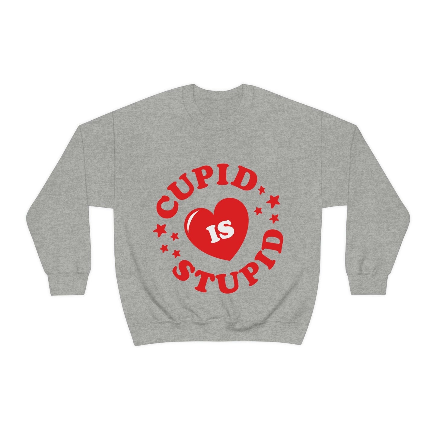 Cupid is Stupid Valentines Day Quotes Unisex Heavy Blend™ Crewneck Sweatshirt Ichaku [Perfect Gifts Selection]