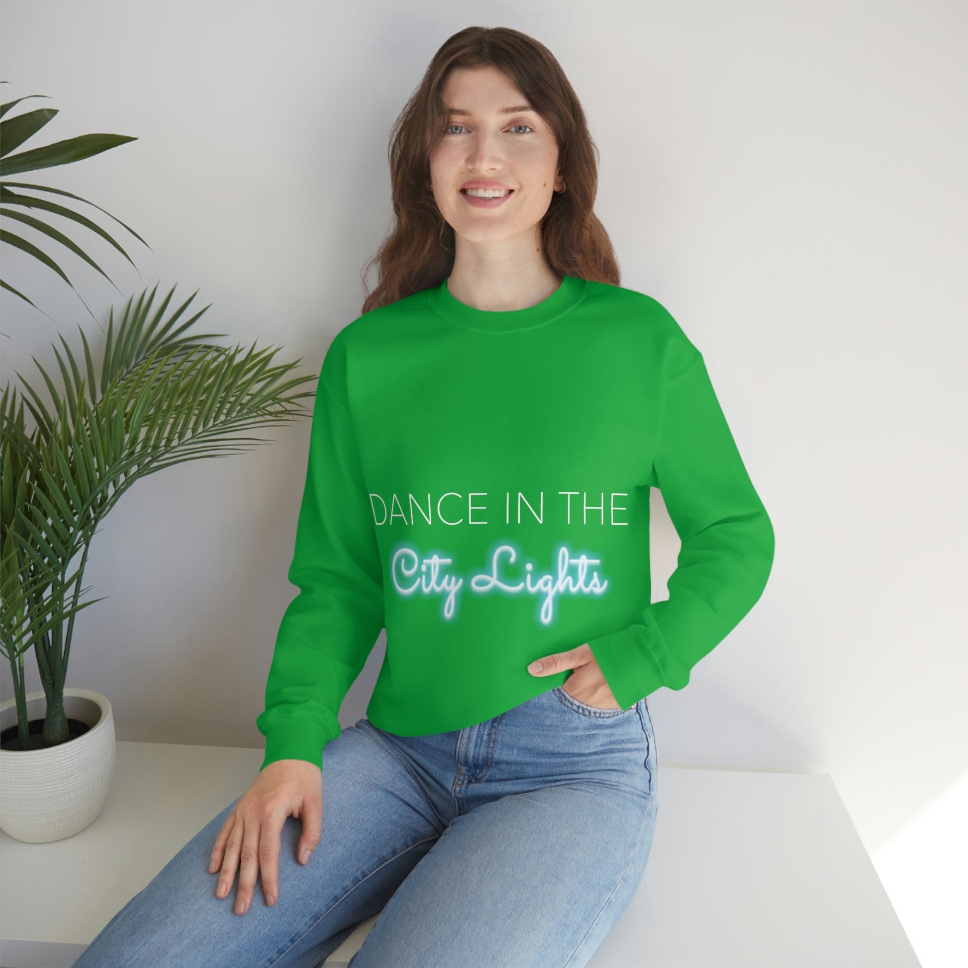 Dance in the City Lights Retro Music Classic Unisex Heavy Blend™ Crewneck Sweatshirt Ichaku [Perfect Gifts Selection]