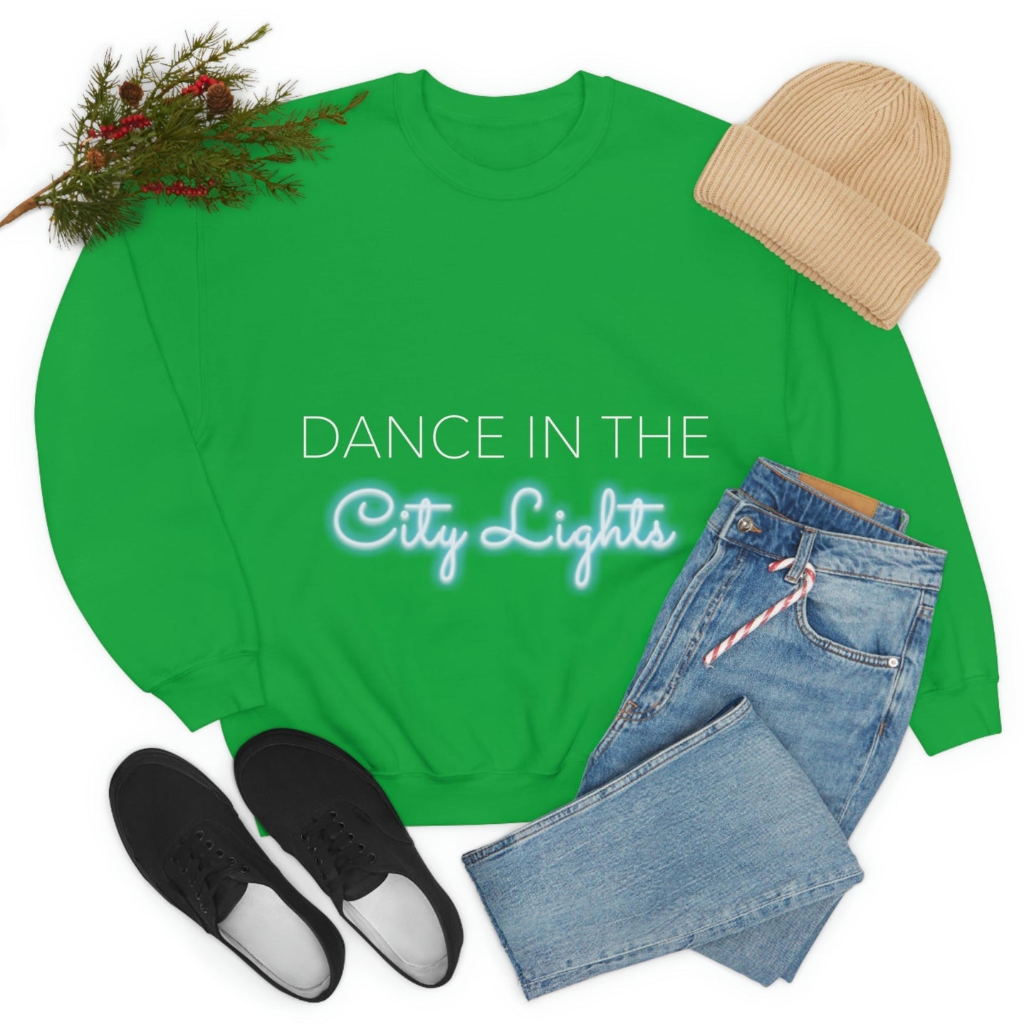 Dance in the City Lights Retro Music Classic Unisex Heavy Blend™ Crewneck Sweatshirt Ichaku [Perfect Gifts Selection]