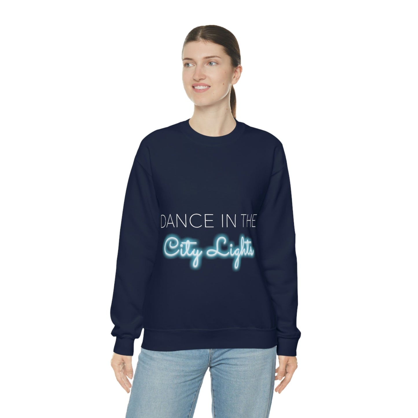 Dance in the City Lights Retro Music Classic Unisex Heavy Blend™ Crewneck Sweatshirt Ichaku [Perfect Gifts Selection]