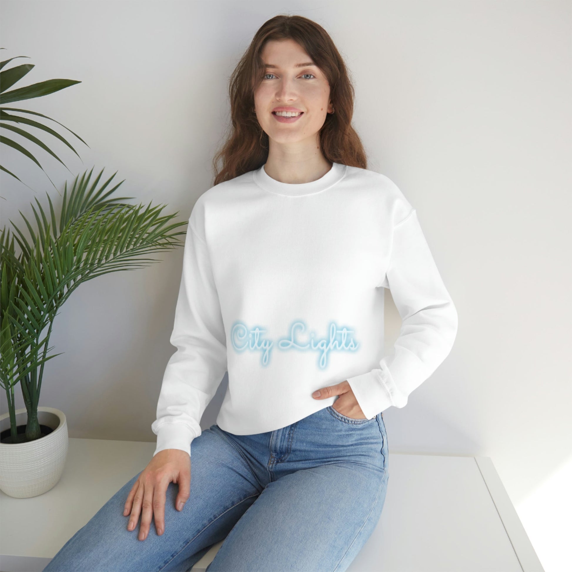 Dance in the City Lights Retro Music Classic Unisex Heavy Blend™ Crewneck Sweatshirt Ichaku [Perfect Gifts Selection]