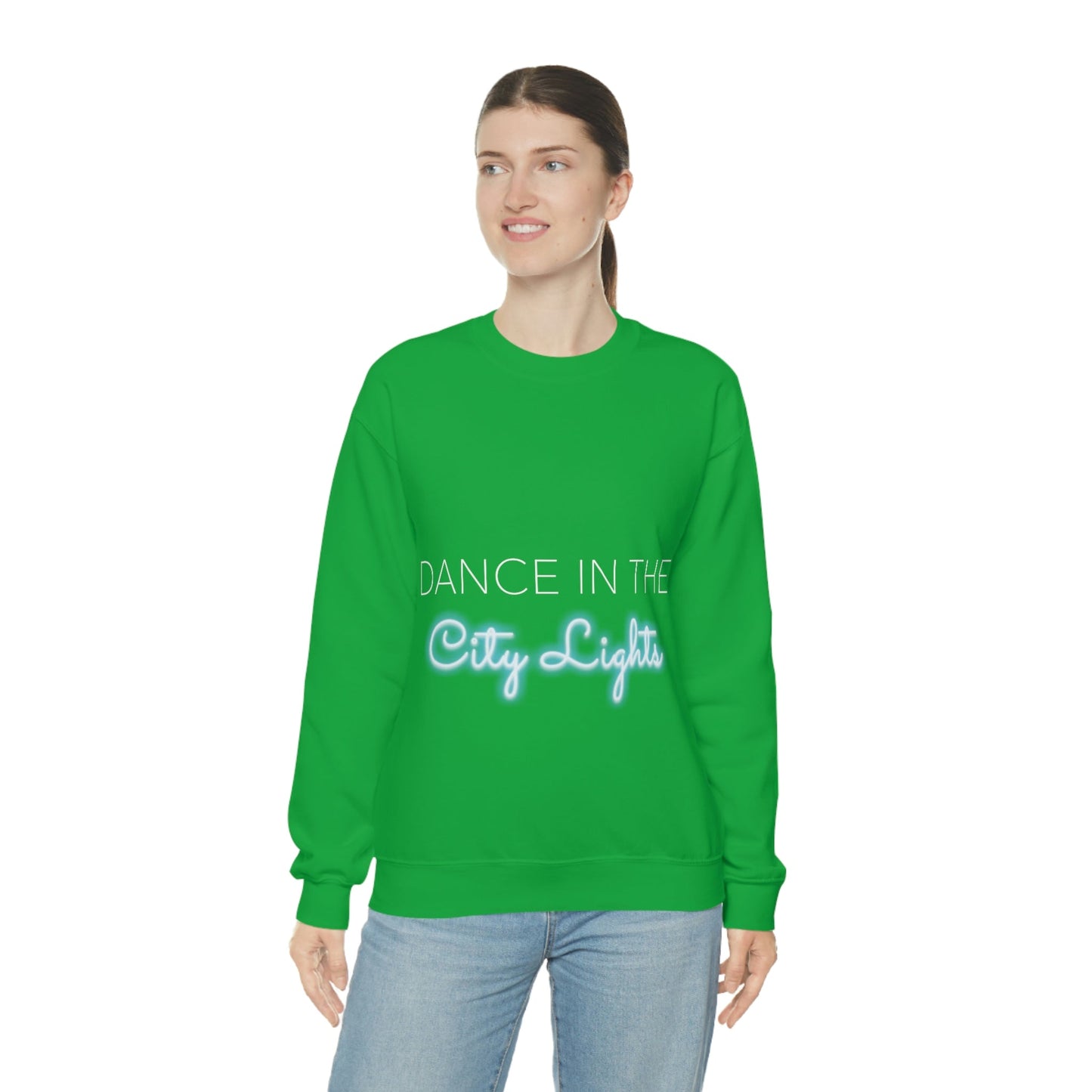 Dance in the City Lights Retro Music Classic Unisex Heavy Blend™ Crewneck Sweatshirt Ichaku [Perfect Gifts Selection]