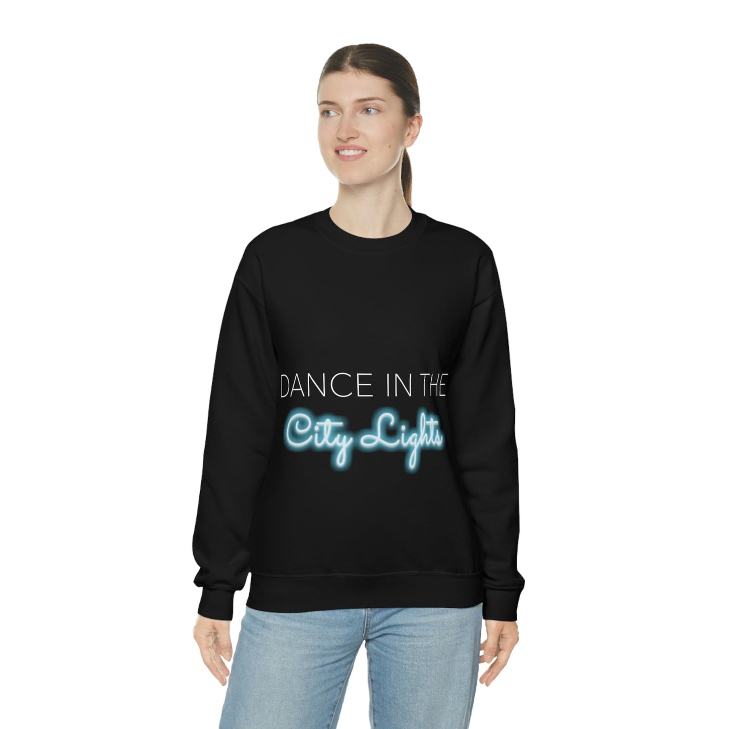 Dance in the City Lights Retro Music Classic Unisex Heavy Blend™ Crewneck Sweatshirt Ichaku [Perfect Gifts Selection]