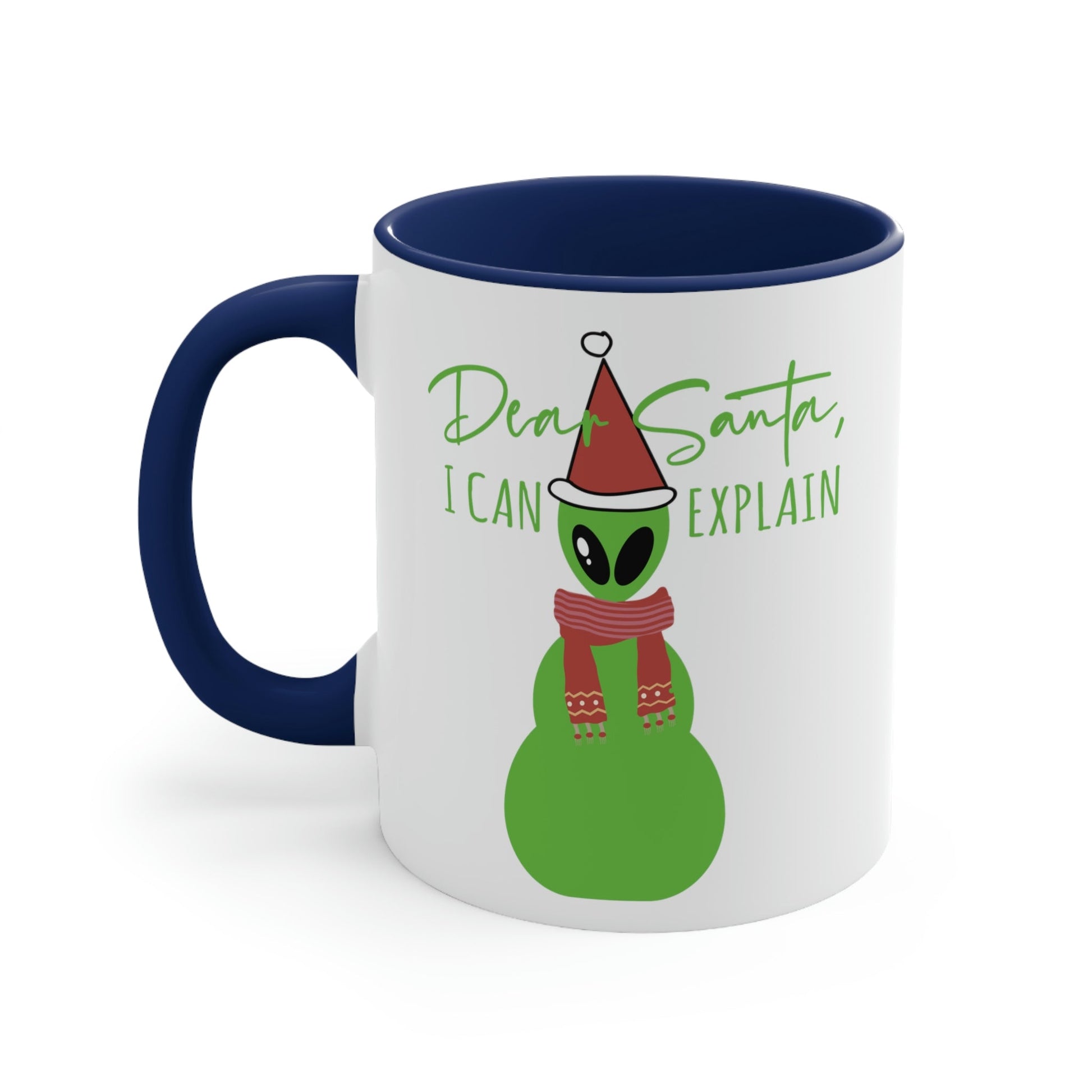 Dear Santa I Can Explain Secret Santa Aliens Humor UFO Classic Accent Coffee Mug 11oz Ichaku [Perfect Gifts Selection]