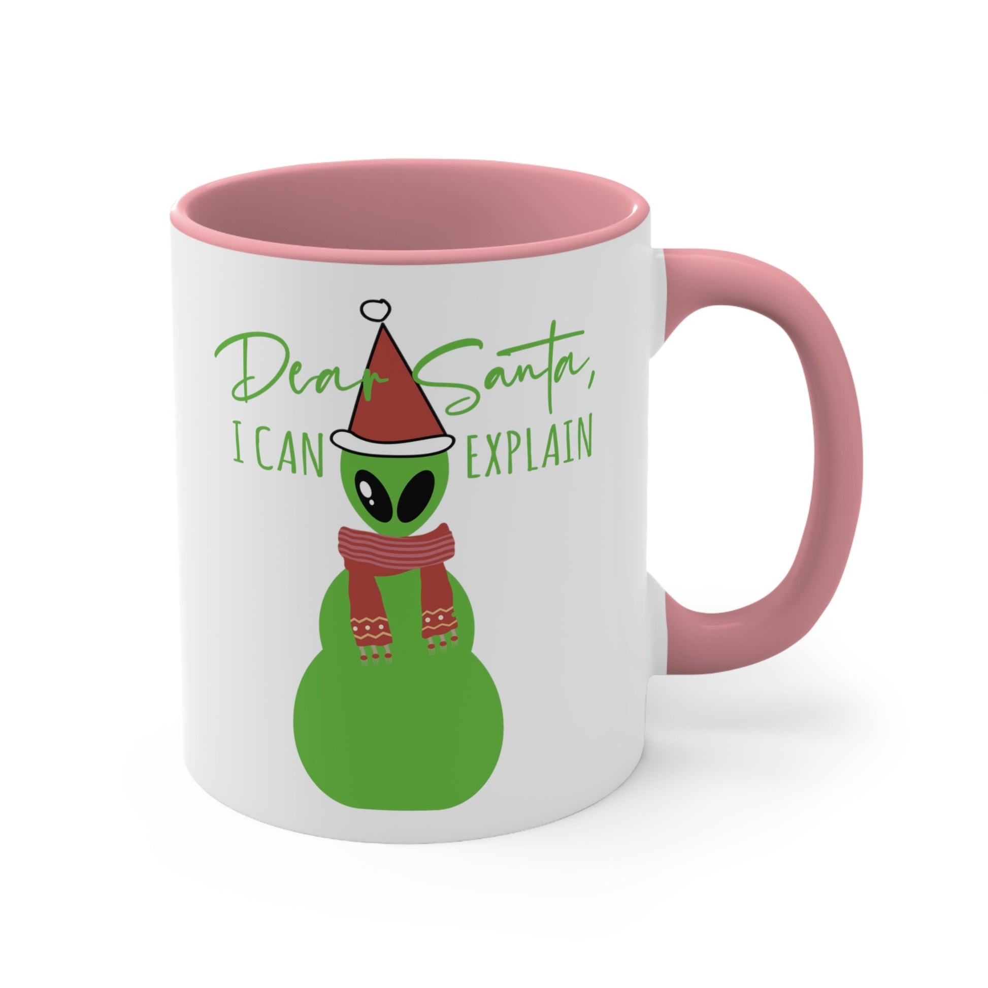 Dear Santa I Can Explain Secret Santa Aliens Humor UFO Classic Accent Coffee Mug 11oz Ichaku [Perfect Gifts Selection]