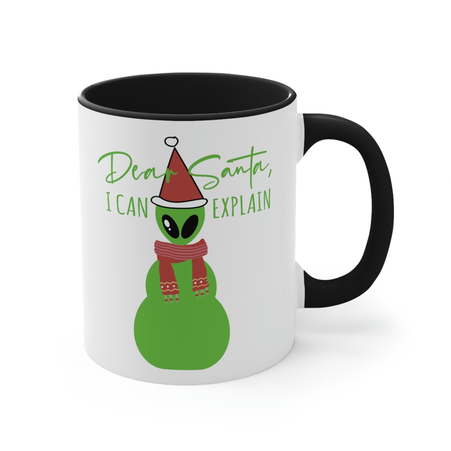 Dear Santa I Can Explain Secret Santa Aliens Humor UFO Classic Accent Coffee Mug 11oz Ichaku [Perfect Gifts Selection]