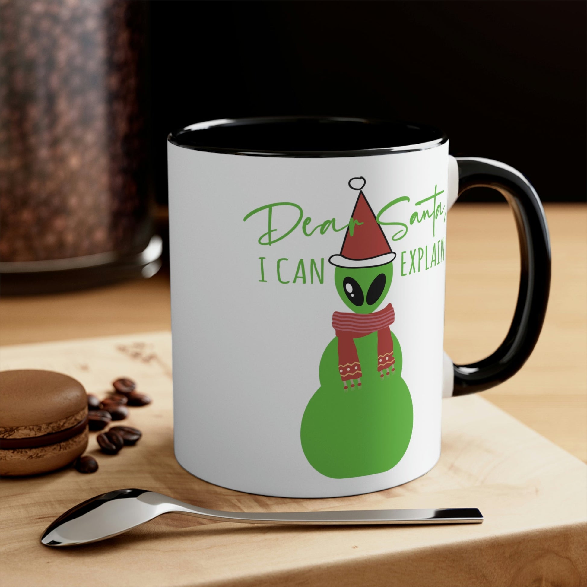 Dear Santa I Can Explain Secret Santa Aliens Humor UFO Classic Accent Coffee Mug 11oz Ichaku [Perfect Gifts Selection]