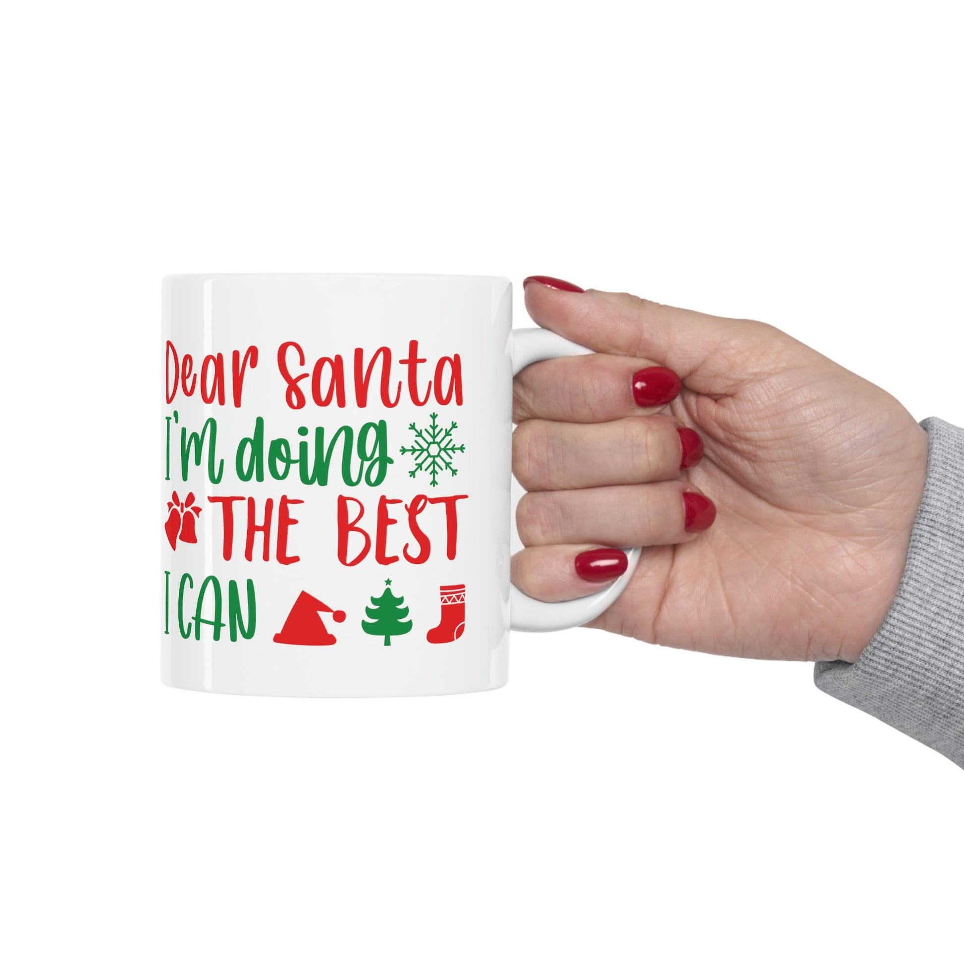Dear Santa I'm Doing The Best I Can Christmas Wishes Ceramic Mug 11oz Ichaku [Perfect Gifts Selection]
