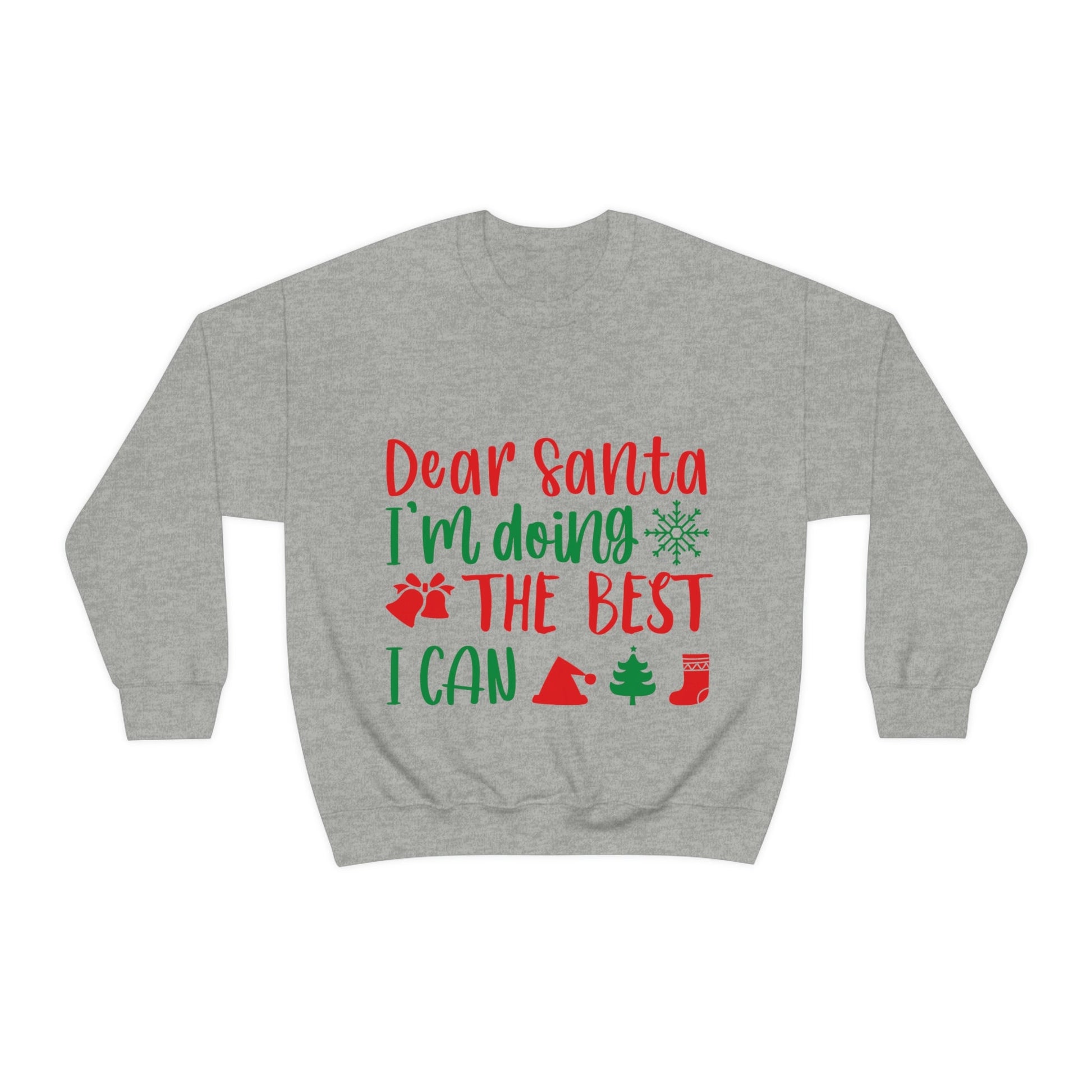 Dear Santa I'm Doing The Best I Can Christmas Wishes Unisex Heavy Blend™ Crewneck Sweatshirt Ichaku [Perfect Gifts Selection]