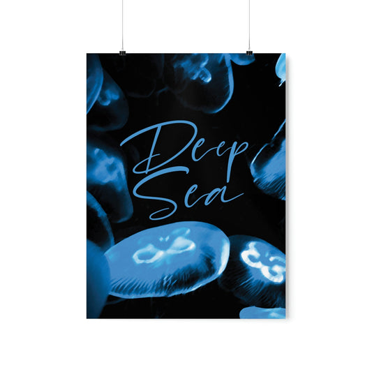 Deep Sea Jellyfish Silhouette Eco Friendly Life Aesthetics Premium Matte Vertical Posters Ichaku [Perfect Gifts Selection]