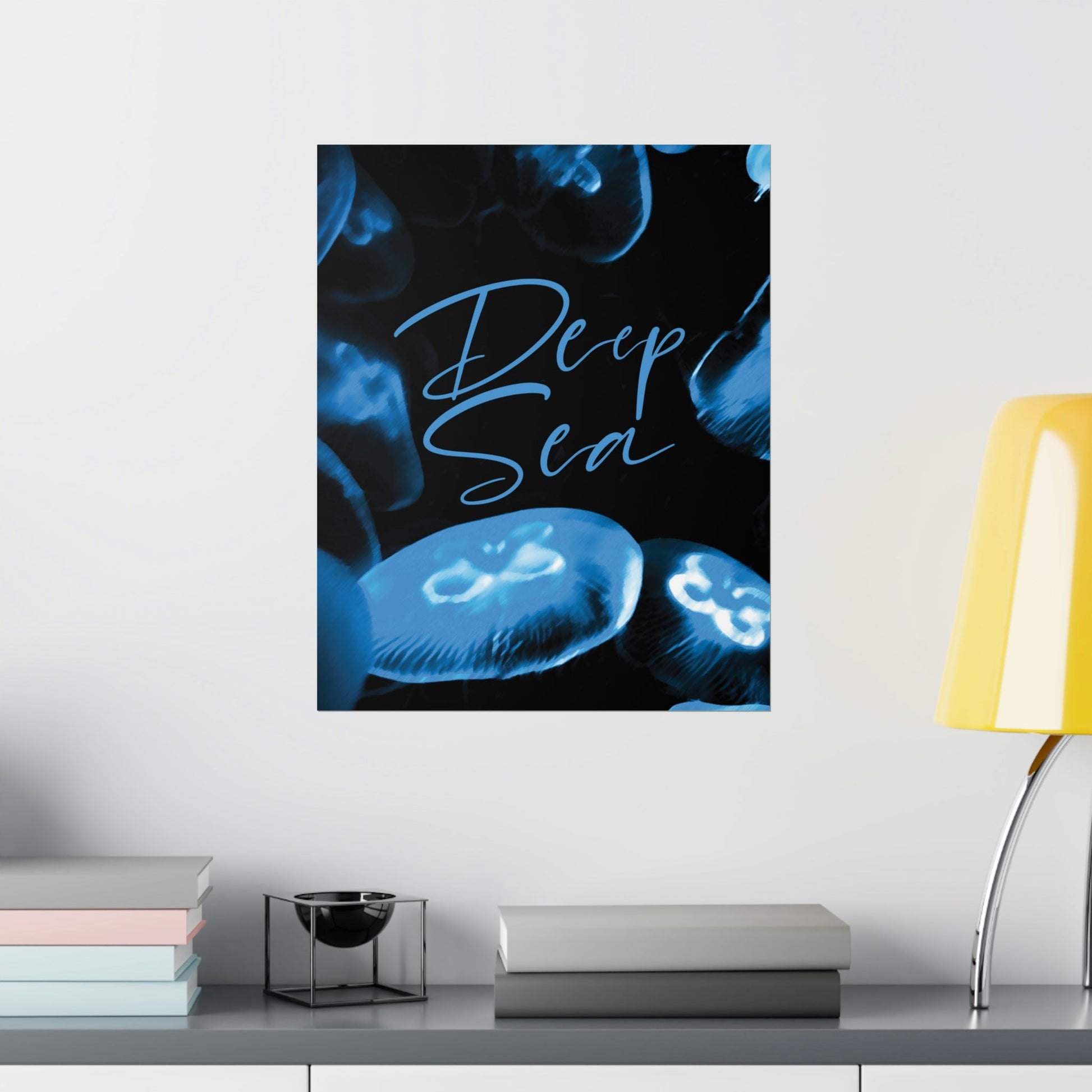 Deep Sea Jellyfish Silhouette Eco Friendly Life Aesthetics Premium Matte Vertical Posters Ichaku [Perfect Gifts Selection]