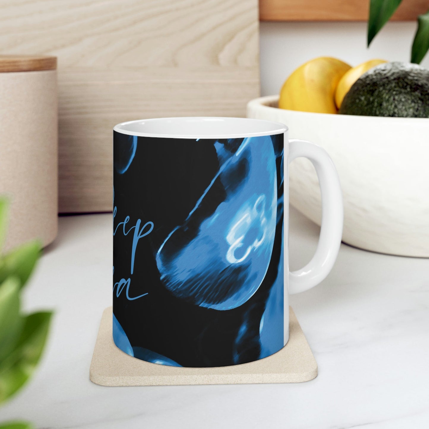 Deep Sea Jellyfish Silhouette Eco Friendly Life Sign Ceramic Mug 11oz Ichaku [Perfect Gifts Selection]