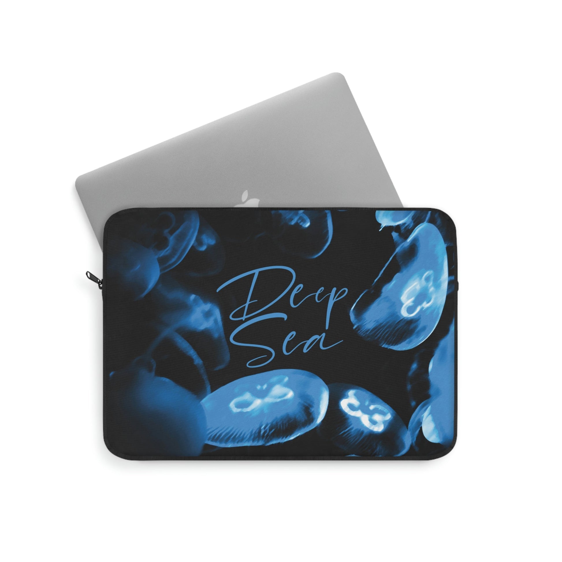 Deep Sea Jellyfish Silhouette Eco Friendly Life Sign Laptop Sleeve Ichaku [Perfect Gifts Selection]