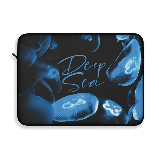 Deep Sea Jellyfish Silhouette Eco Friendly Life Sign Laptop Sleeve Ichaku [Perfect Gifts Selection]