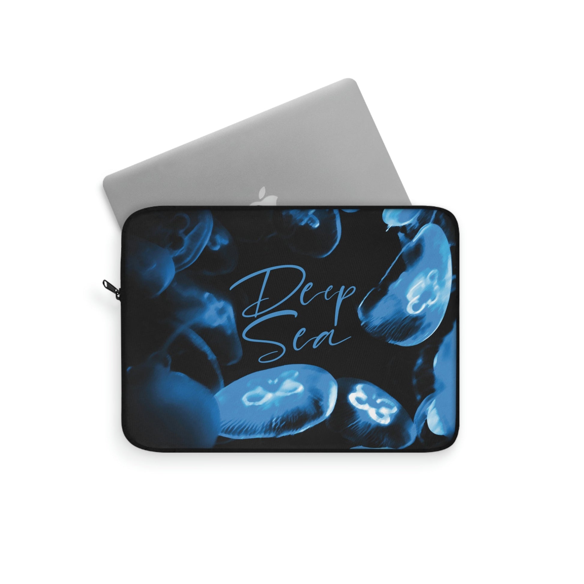 Deep Sea Jellyfish Silhouette Eco Friendly Life Sign Laptop Sleeve Ichaku [Perfect Gifts Selection]