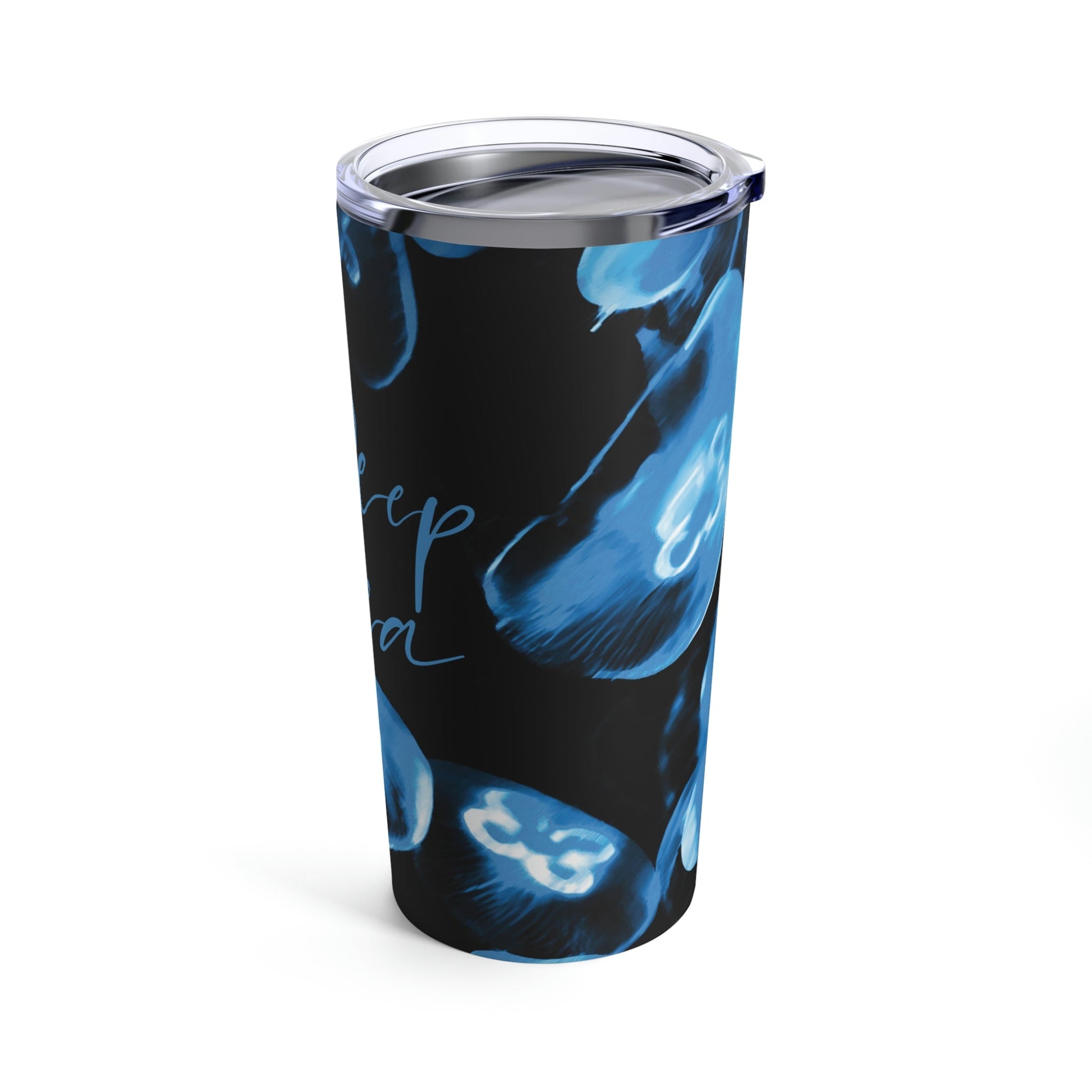 Deep Sea Jellyfish Silhouette Eco Friendly Life Sign Stainless Steel Hot or Cold Vacuum Tumbler 20oz Ichaku [Perfect Gifts Selection]