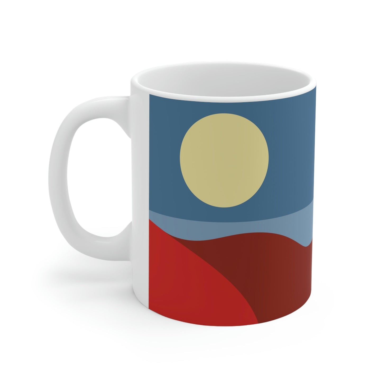 Desert Sunset Abstract Minimal Art Minimalistic Ceramic Mug 11oz Ichaku [Perfect Gifts Selection]