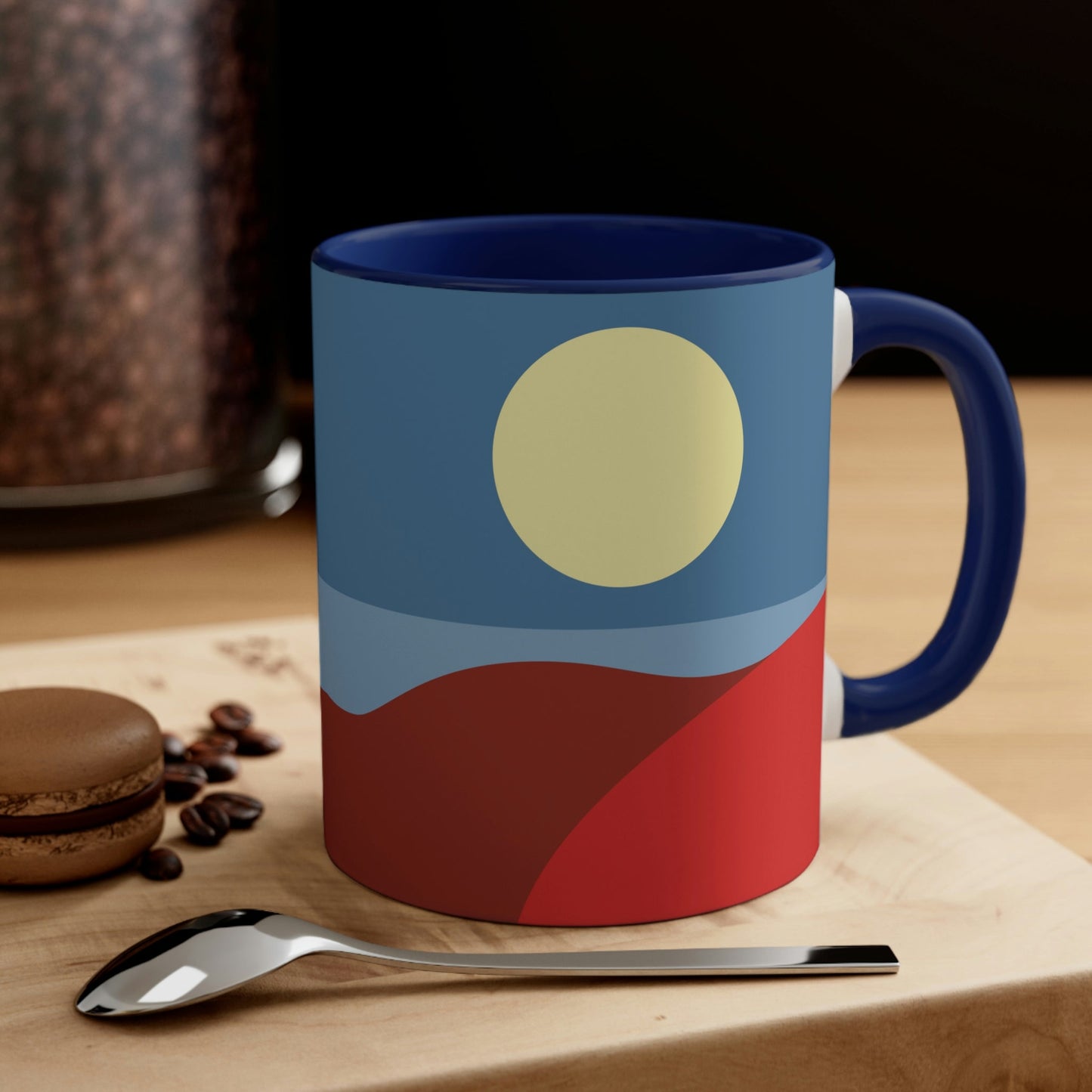 Desert Sunset Abstract Minimal Art Minimalistic Classic Accent Coffee Mug 11oz Ichaku [Perfect Gifts Selection]