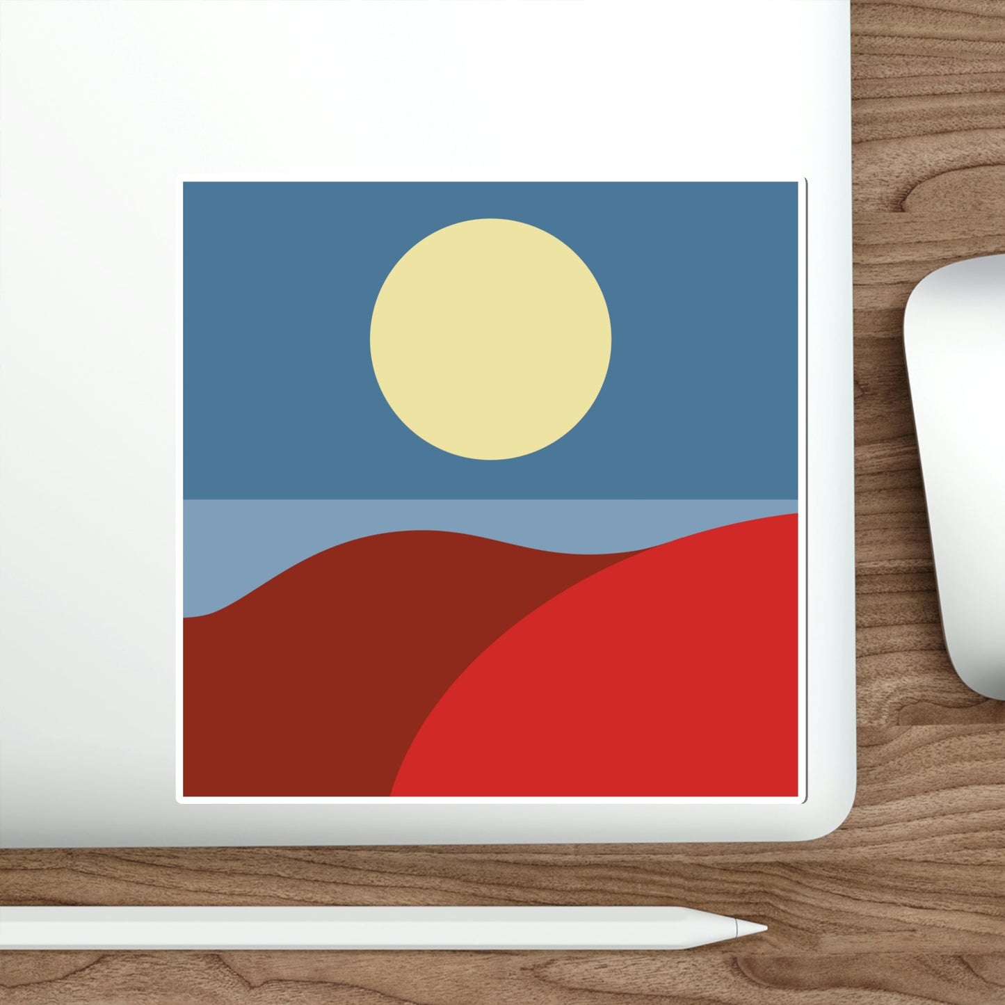 Desert Sunset Abstract Minimal Art Minimalistic Die-Cut Sticker Ichaku [Perfect Gifts Selection]