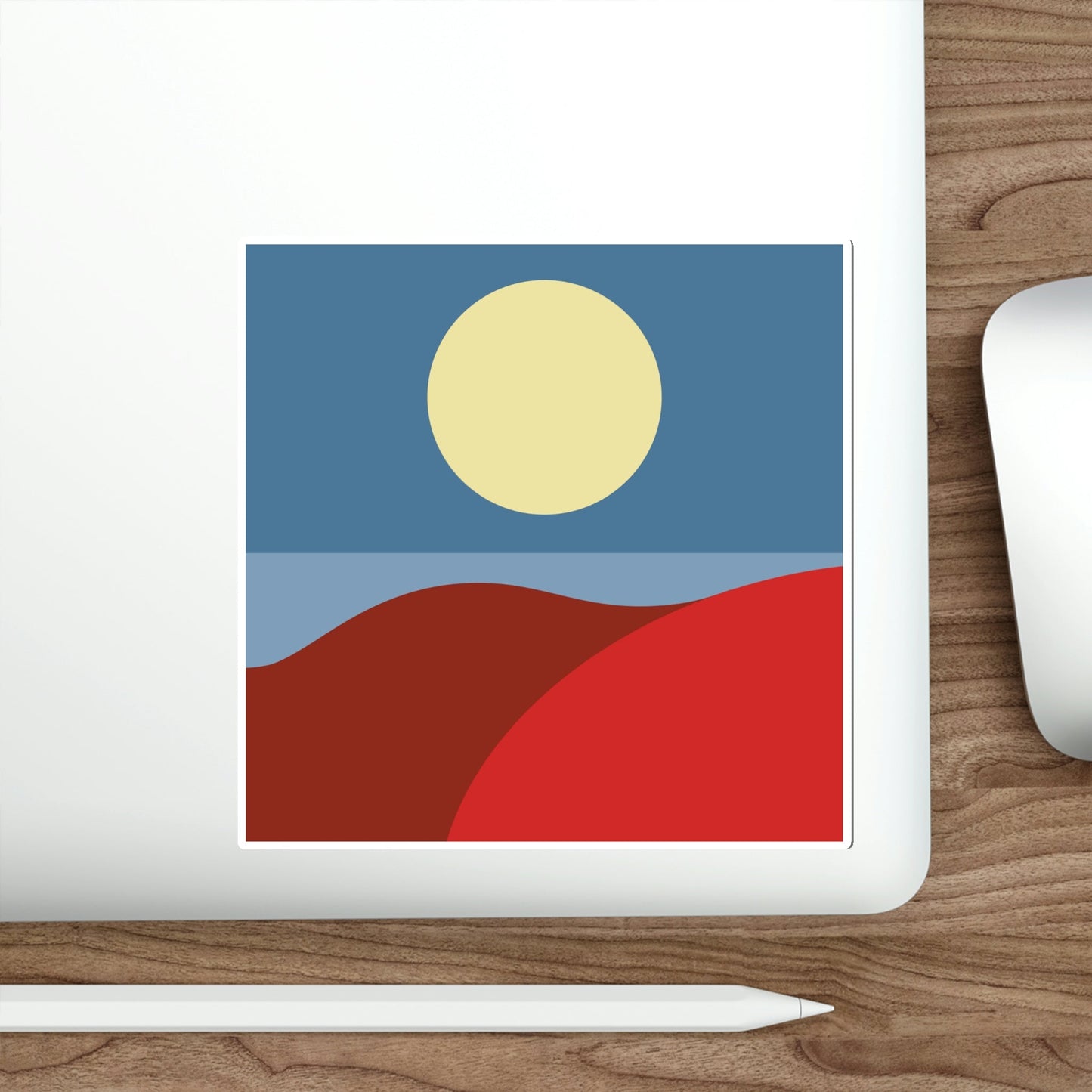 Desert Sunset Abstract Minimal Art Minimalistic Die-Cut Sticker Ichaku [Perfect Gifts Selection]