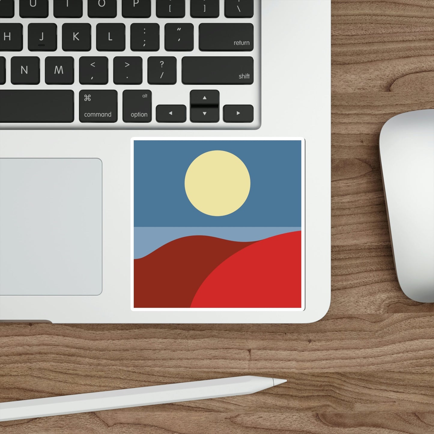 Desert Sunset Abstract Minimal Art Minimalistic Die-Cut Sticker Ichaku [Perfect Gifts Selection]