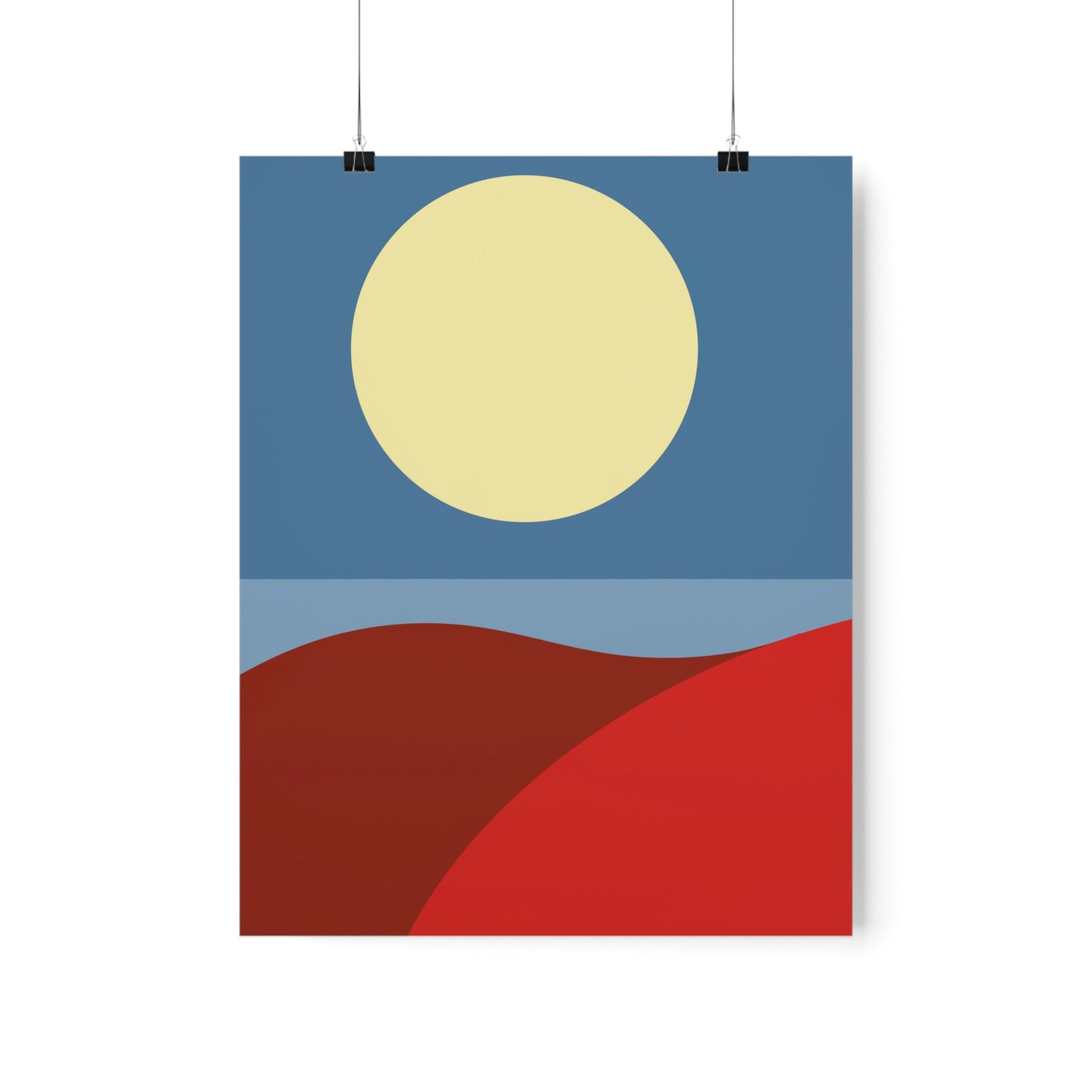 Desert Sunset Abstract Minimal Art Minimalistic Premium Matte Vertical Posters Ichaku [Perfect Gifts Selection]