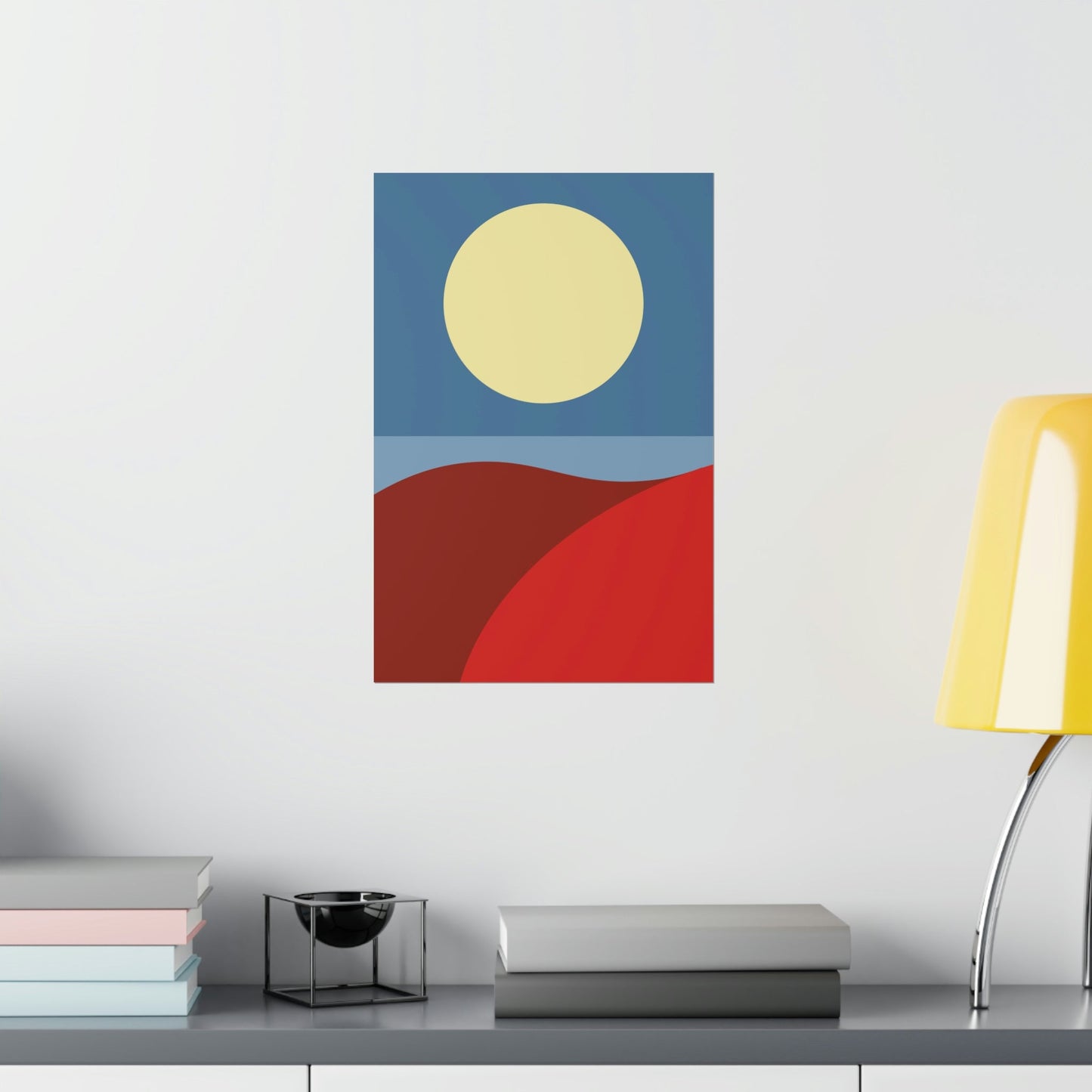 Desert Sunset Abstract Minimal Art Minimalistic Premium Matte Vertical Posters Ichaku [Perfect Gifts Selection]