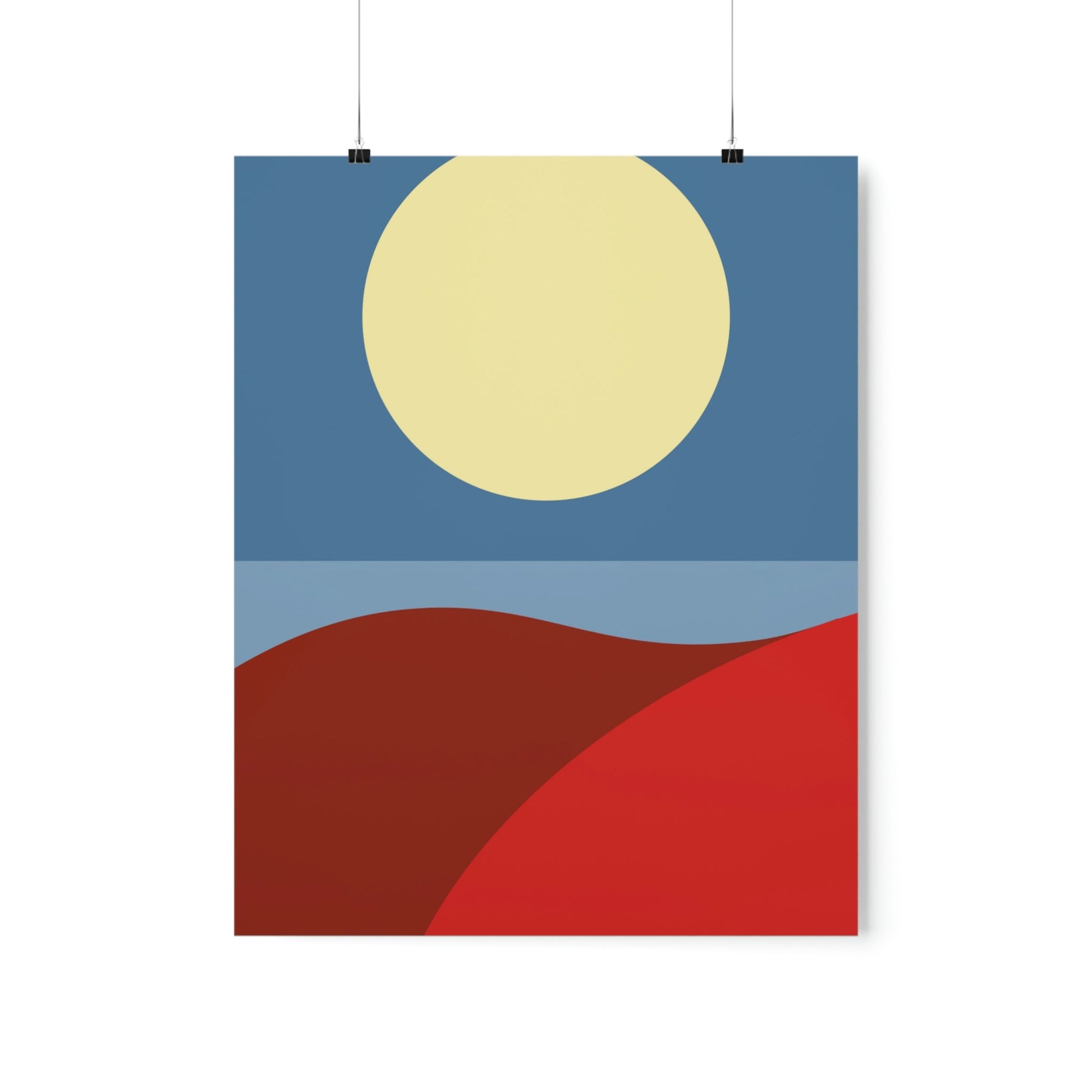 Desert Sunset Abstract Minimal Art Minimalistic Premium Matte Vertical Posters Ichaku [Perfect Gifts Selection]