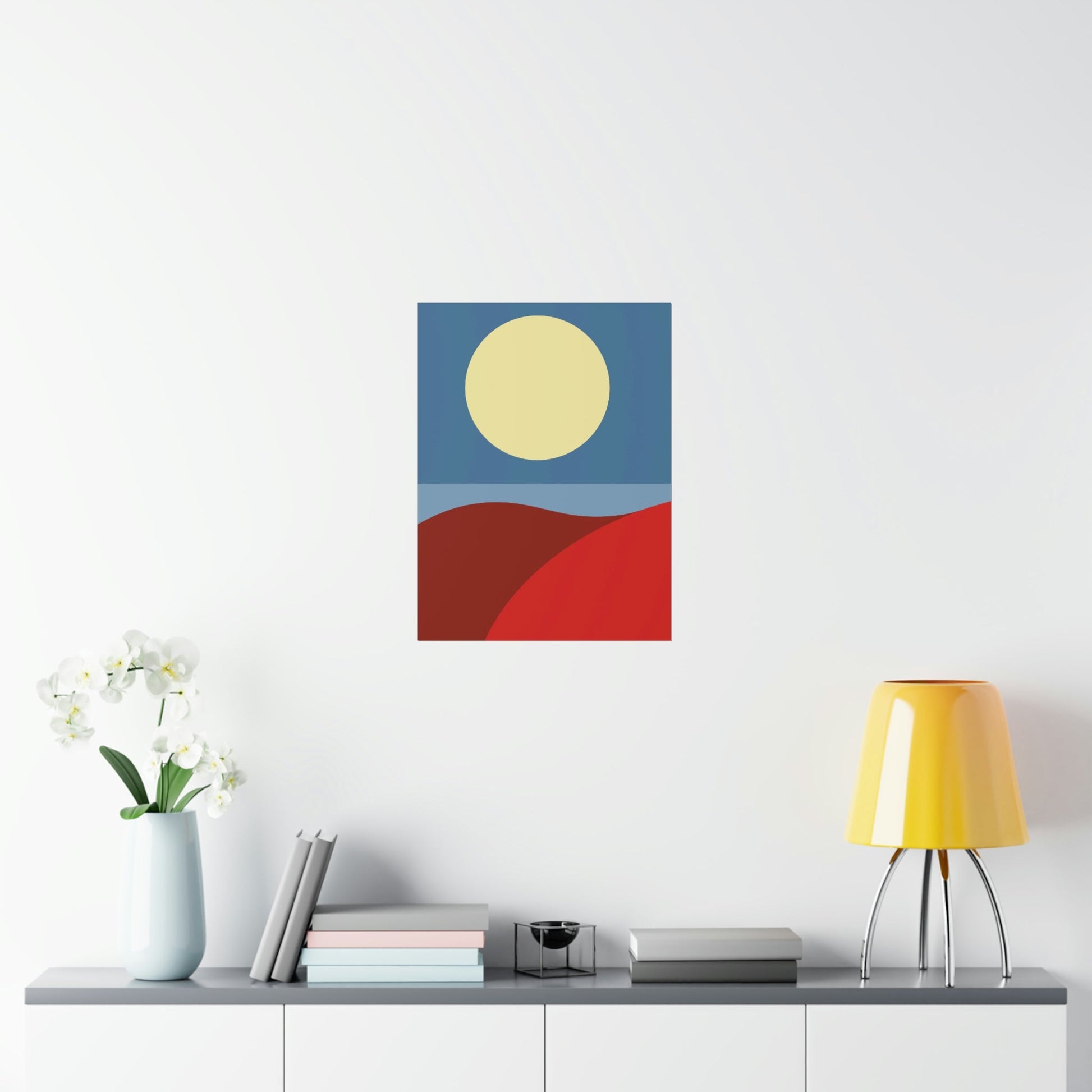 Desert Sunset Abstract Minimal Art Minimalistic Premium Matte Vertical Posters Ichaku [Perfect Gifts Selection]