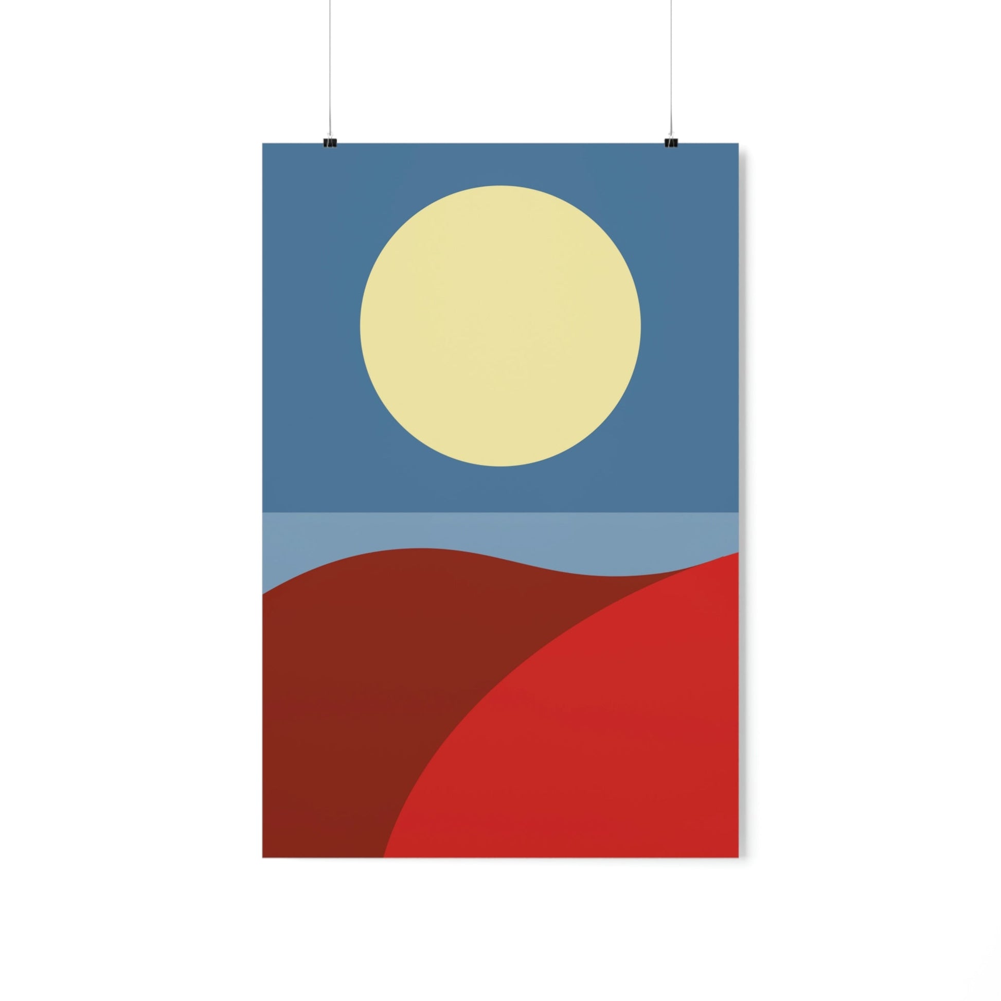 Desert Sunset Abstract Minimal Art Minimalistic Premium Matte Vertical Posters Ichaku [Perfect Gifts Selection]