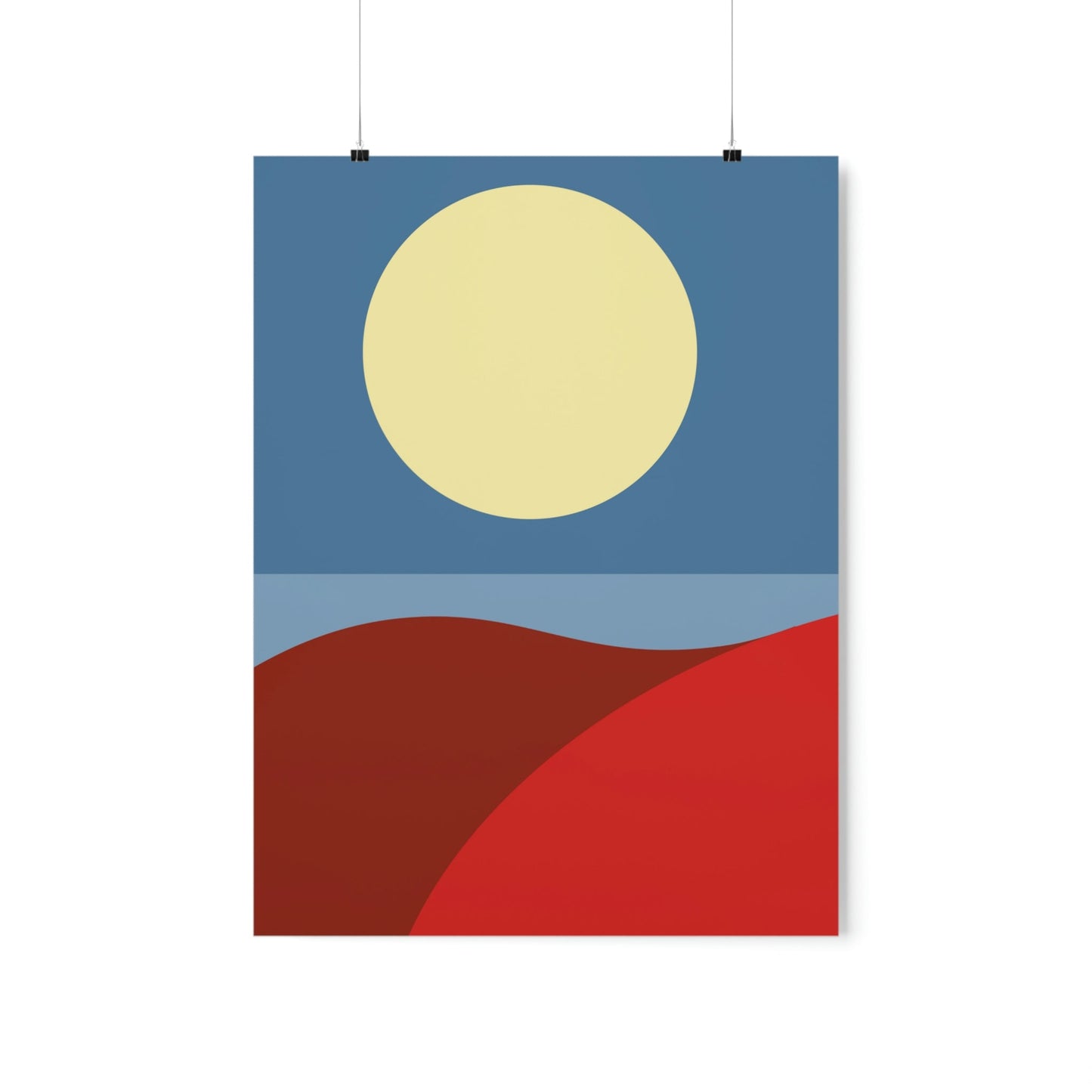 Desert Sunset Abstract Minimal Art Minimalistic Premium Matte Vertical Posters Ichaku [Perfect Gifts Selection]