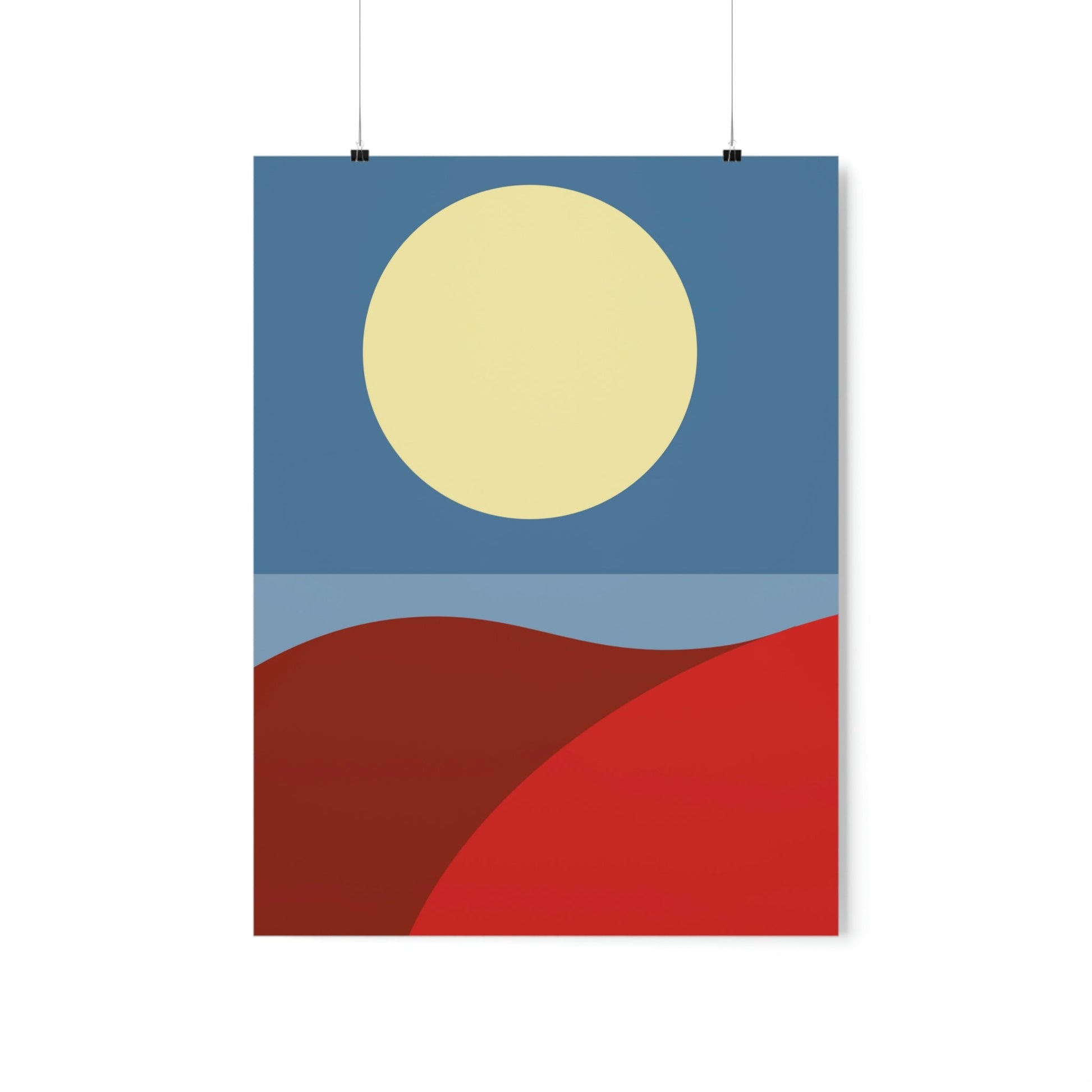 Desert Sunset Abstract Minimal Art Minimalistic Premium Matte Vertical Posters Ichaku [Perfect Gifts Selection]