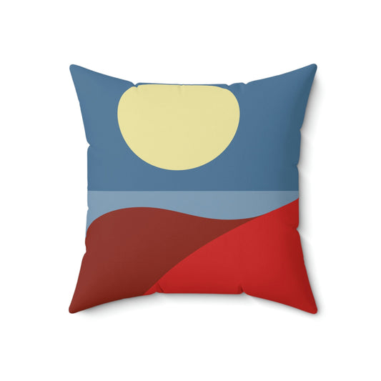 Desert Sunset Abstract Minimal Art Minimalistic Spun Polyester Square Pillow Ichaku [Perfect Gifts Selection]