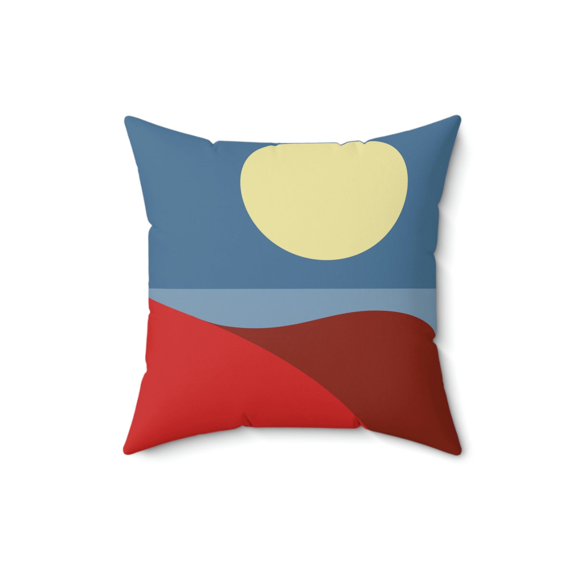 Desert Sunset Abstract Minimal Art Minimalistic Spun Polyester Square Pillow Ichaku [Perfect Gifts Selection]